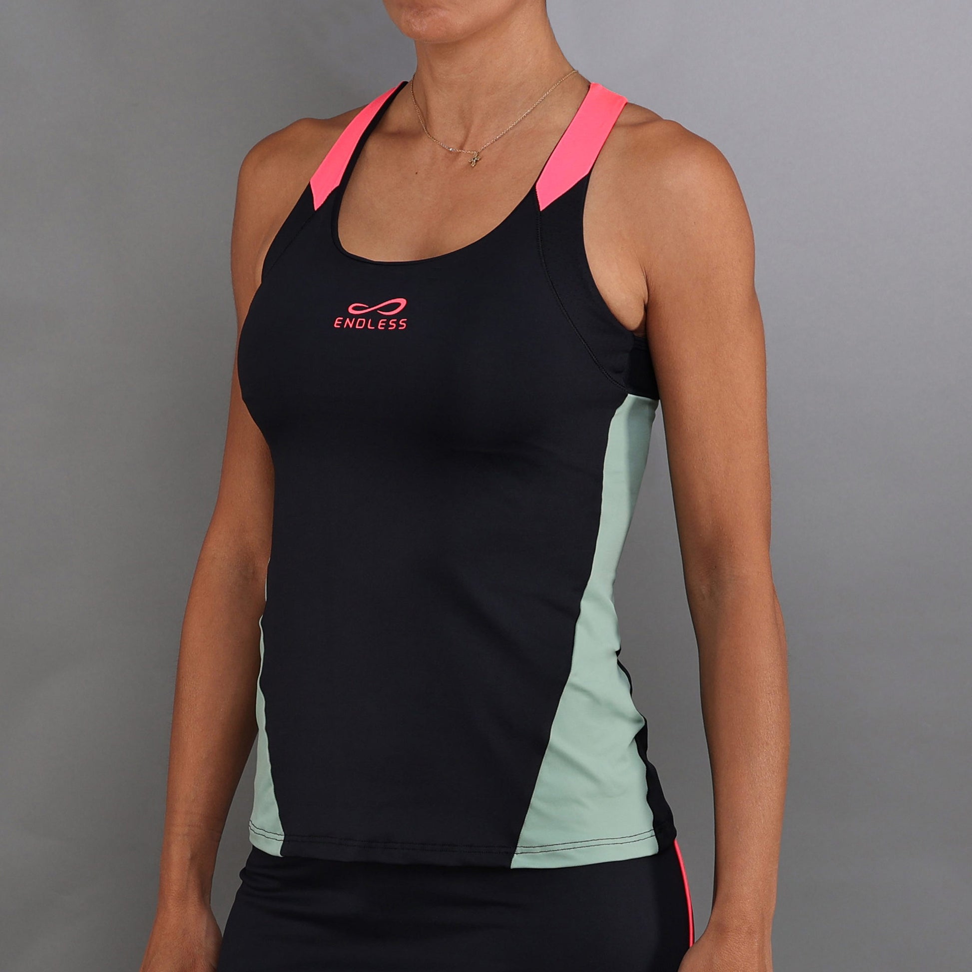 Endless Grace Camiseta De Tirantes Mujeres-Negro,Verde