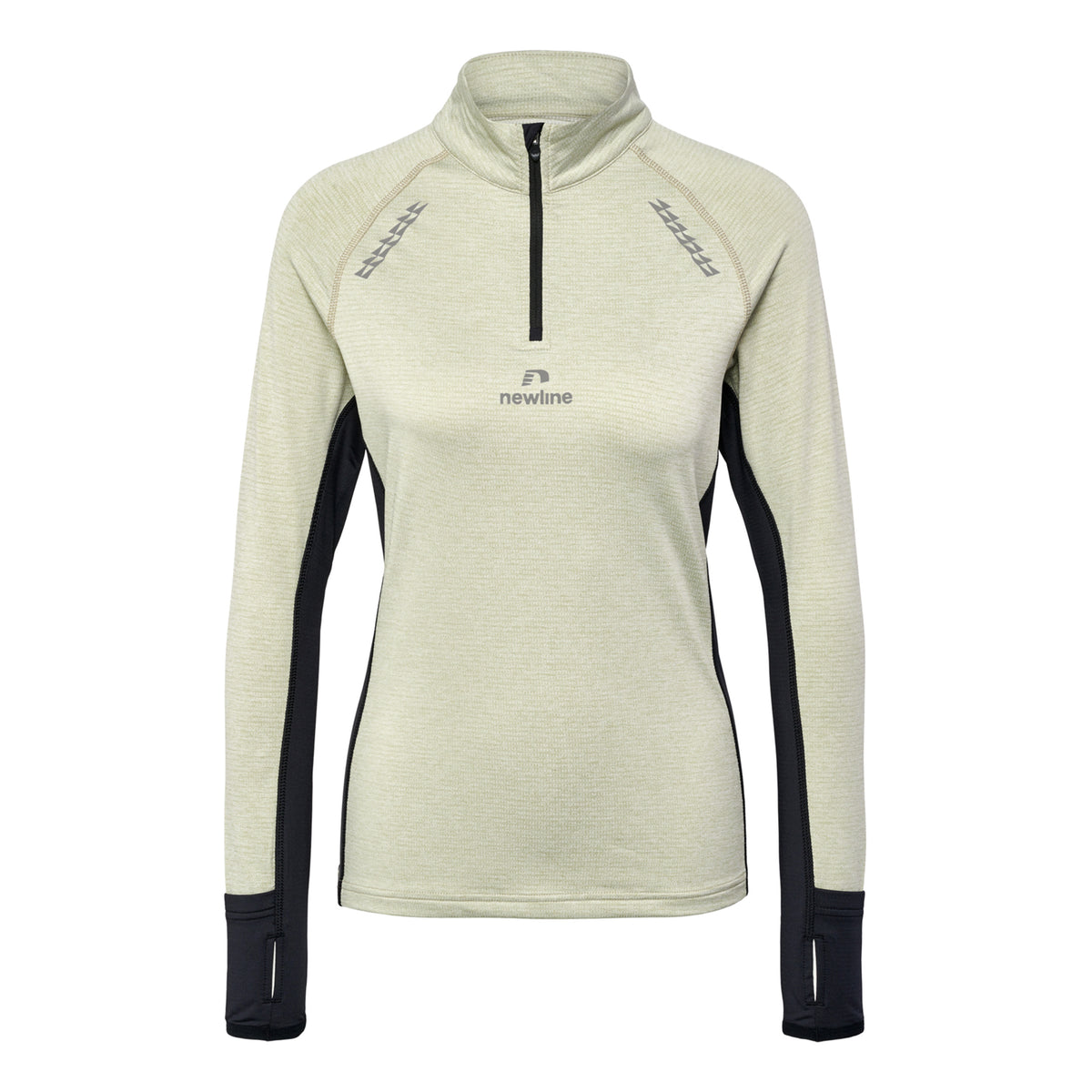 Newline Mesa Half-Zip Top de running Mujeres - beige, negro