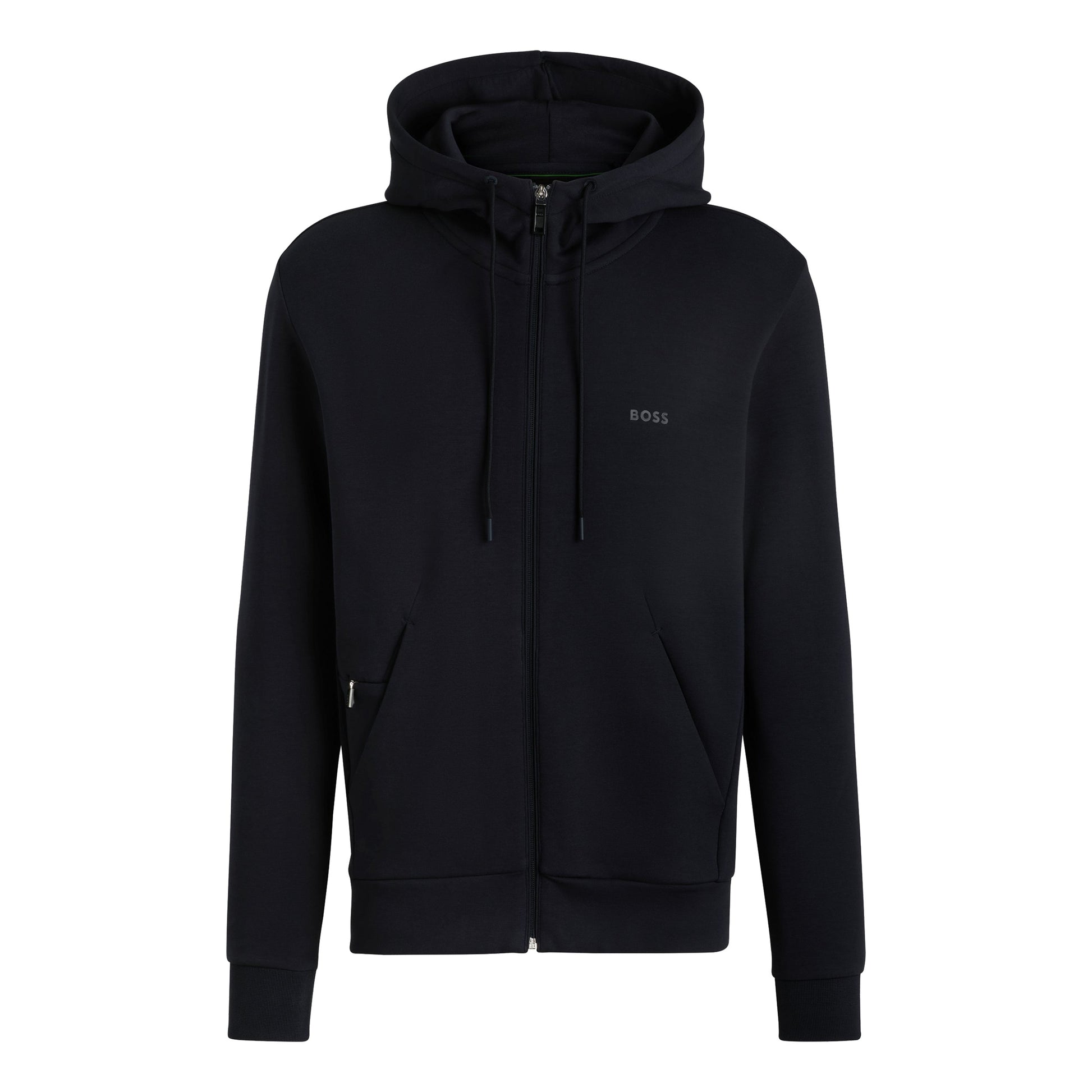 BOSS Shaggy Sudadera Con Cremallera Hombres-Azul Oscuro