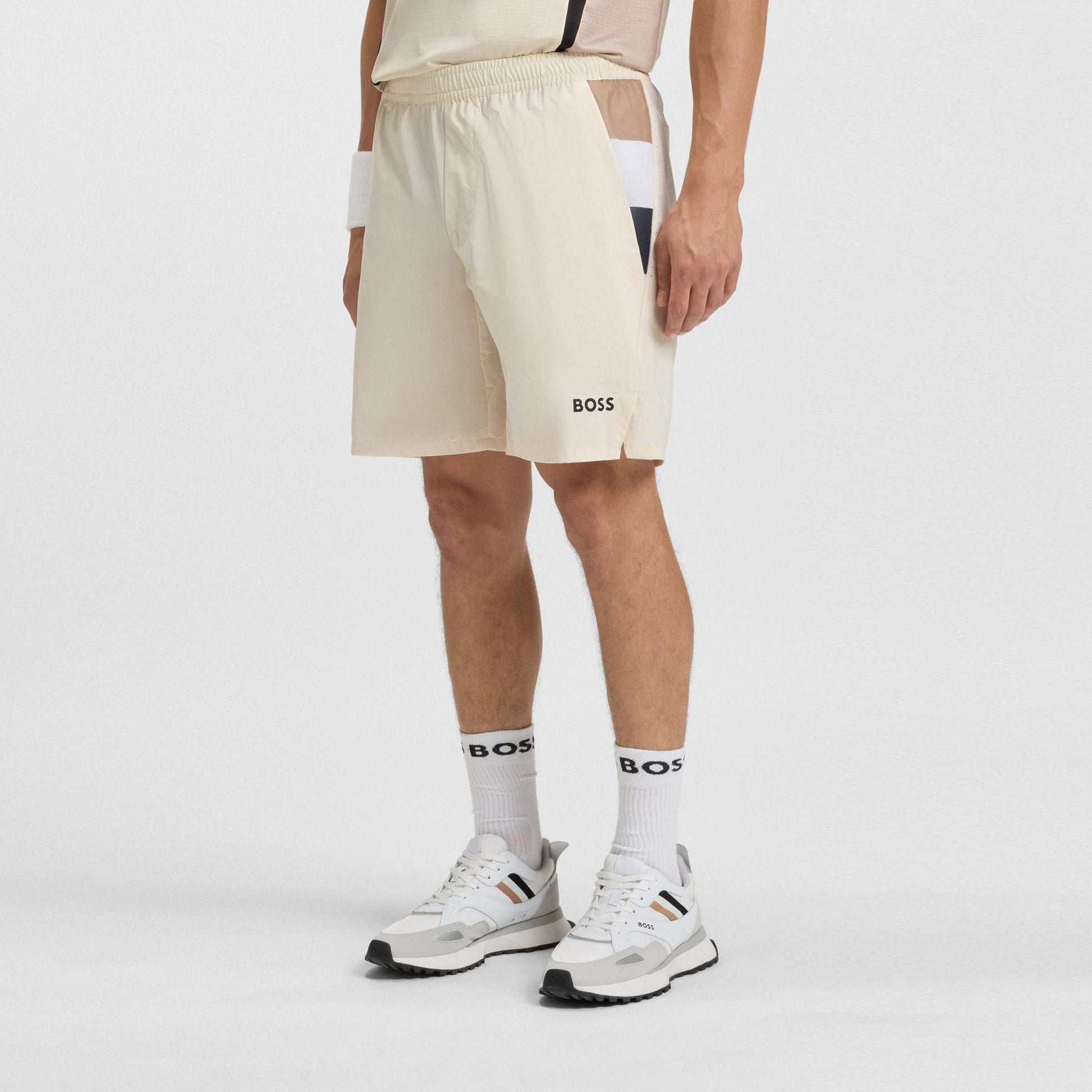 BOSS Match 9in Shorts Hombres-crema