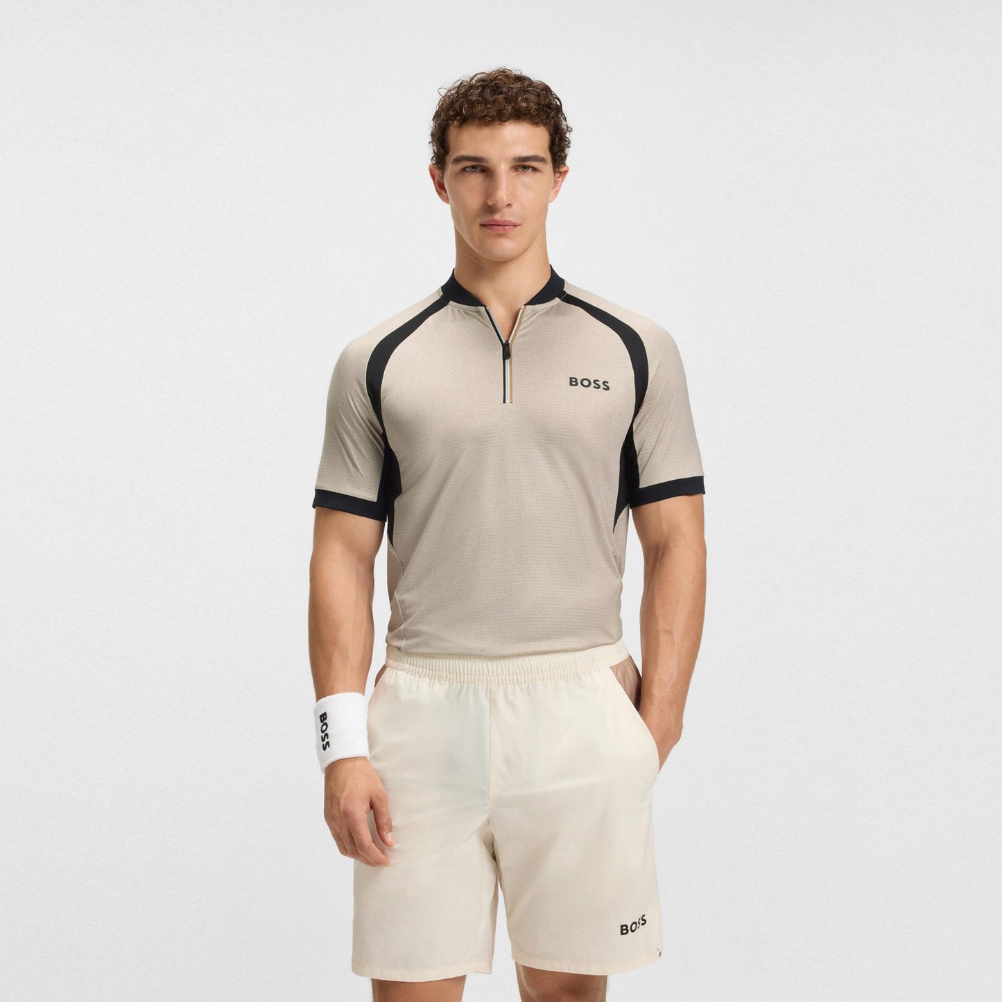 BOSS Matchball Polo Hombres-crema