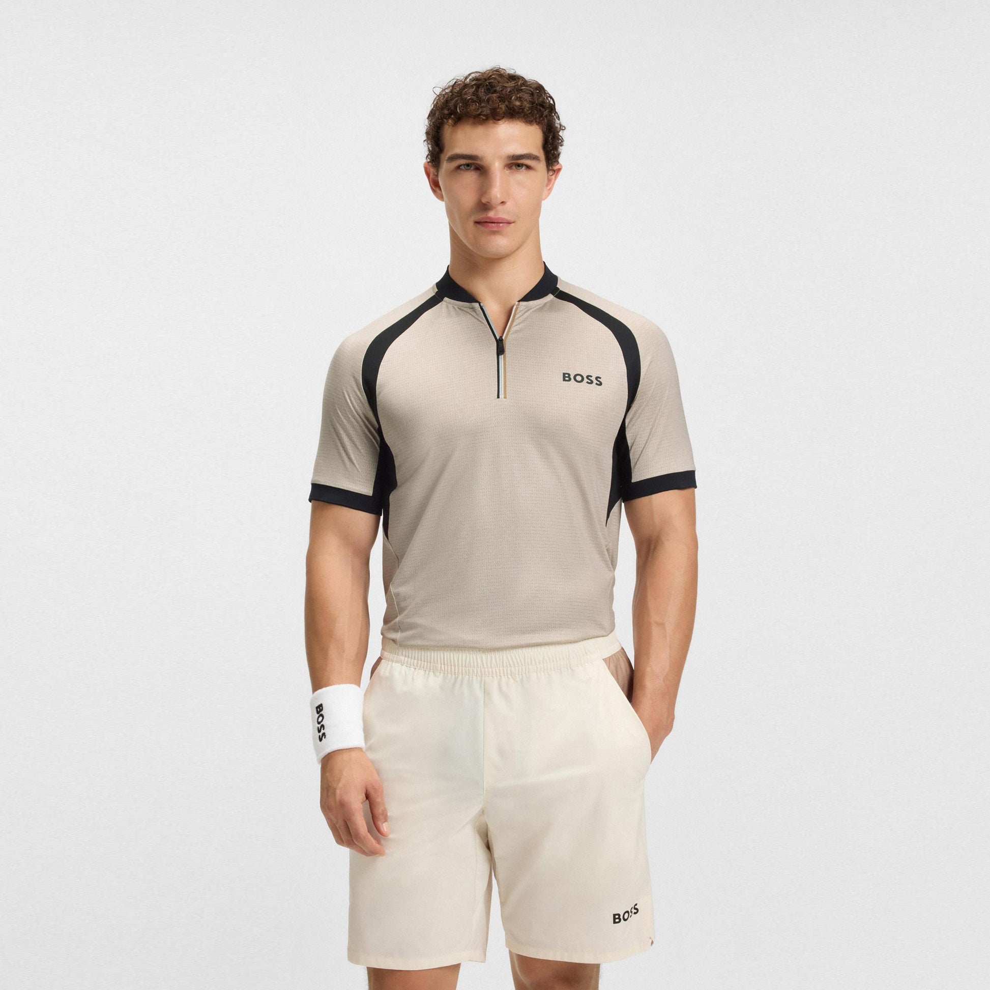 BOSS Matchball Polo Hombres-crema