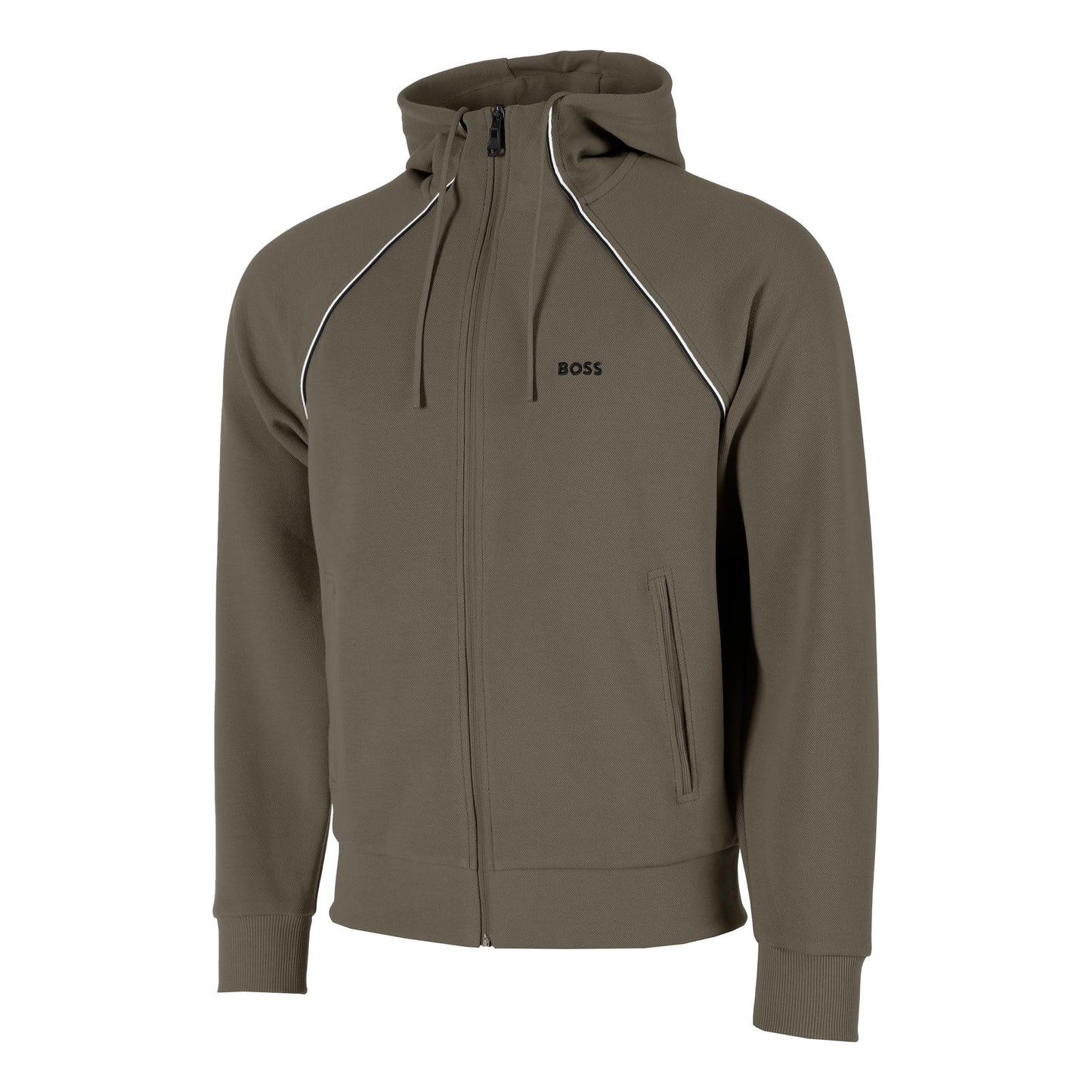BOSS Saggy Sudadera con cremallera Hombres - caqui