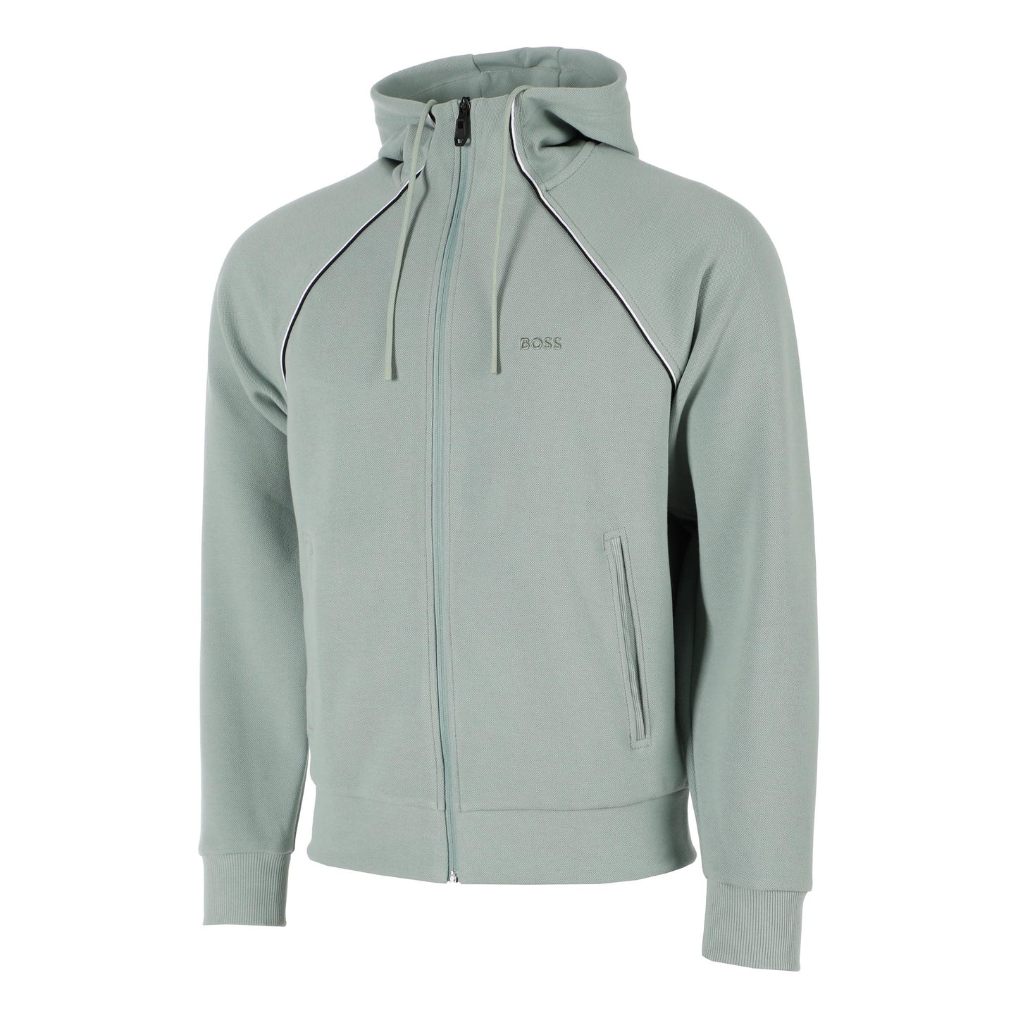 BOSS Saggy Sudadera con cremallera Hombres - salvia