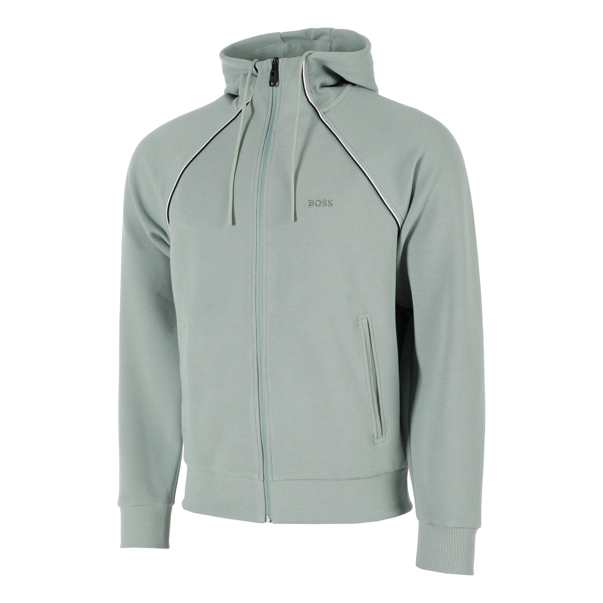 BOSS Saggy Sudadera con cremallera Hombres - salvia