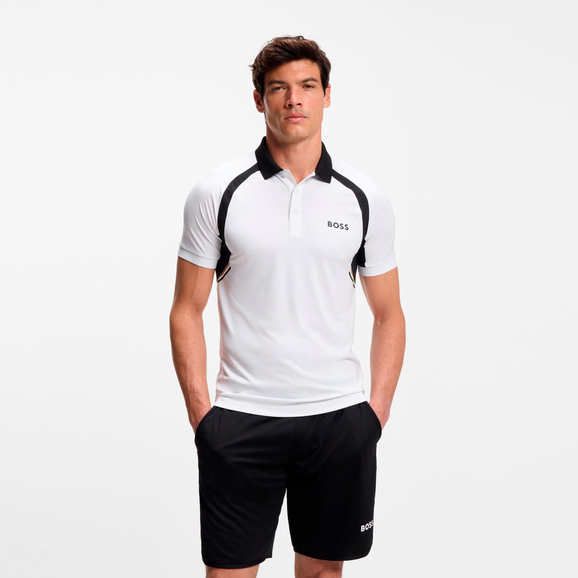 BOSS Spin Polo Hombres-blanco