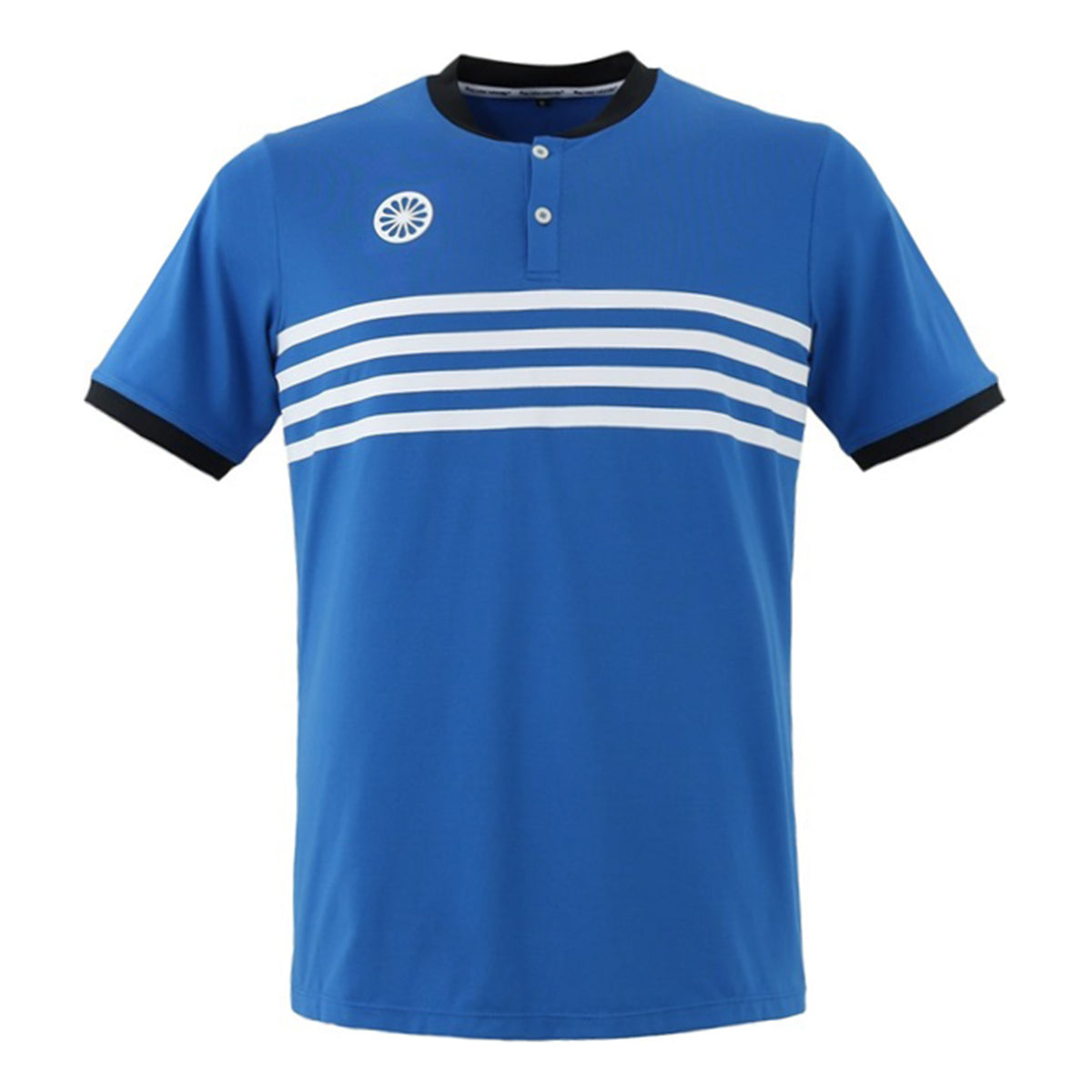 The Indian Maharadja Kadiri Men Striped Button Camiseta de manga corta Hombres - azul,