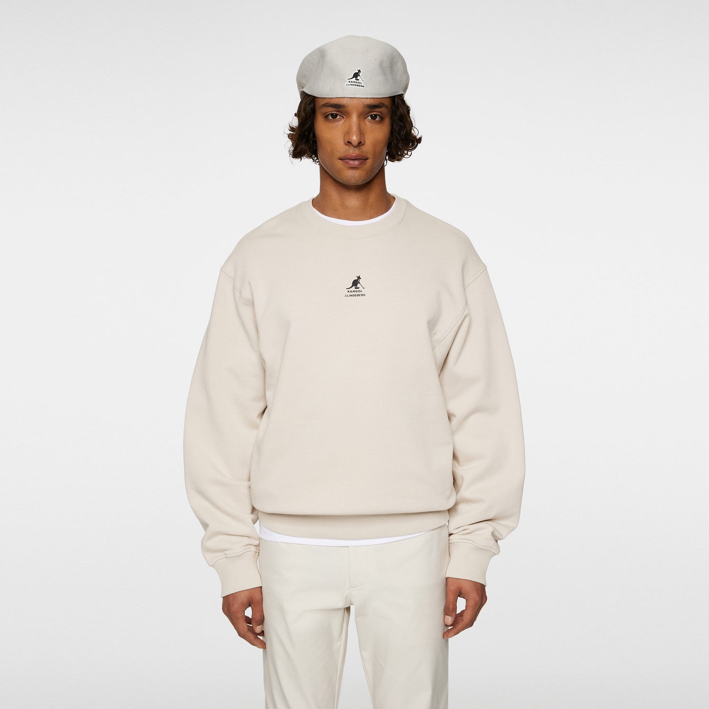 JLindeberg Kangol Roberto Sudadera Hombres-Crema