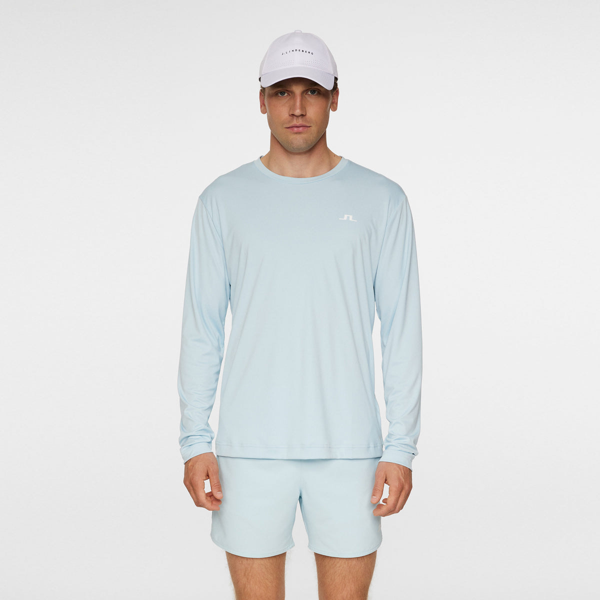 JLindeberg Ade Camiseta De Manga Larga Hombres-Azul Claro