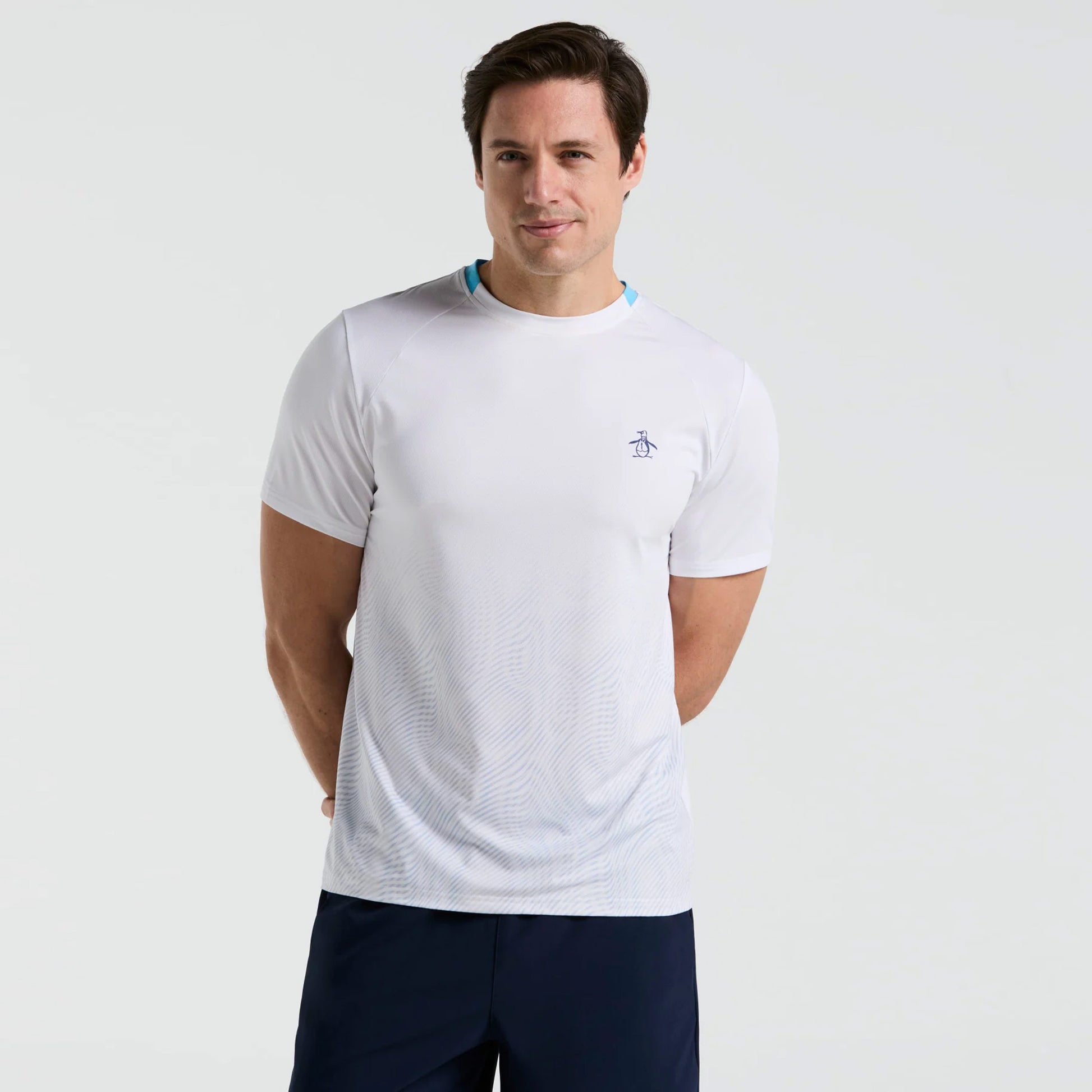 Original Penguin Performance Ombre Camiseta De Manga Corta Hombres-Blanco