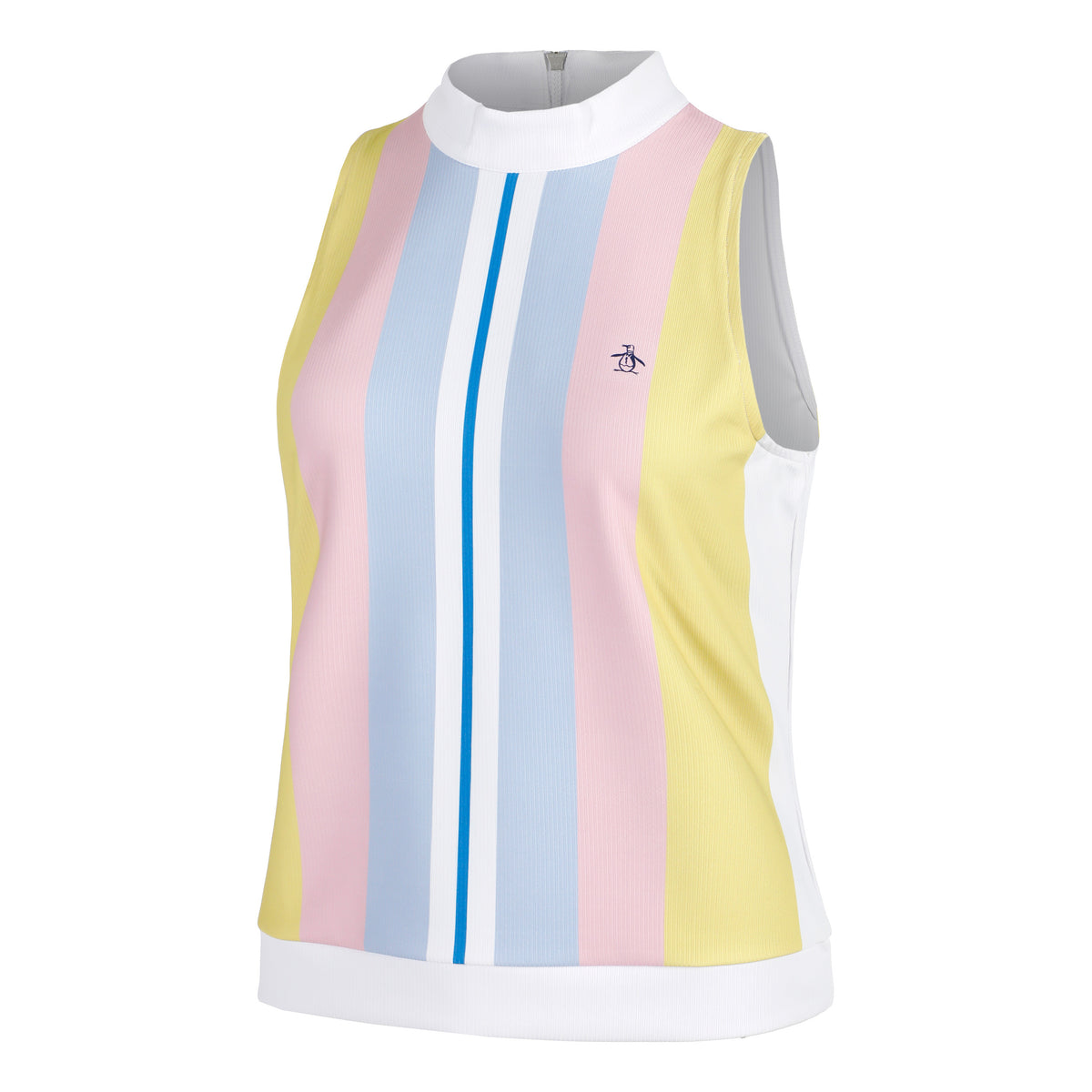 Original Penguin Striped Ribbed Camiseta De Tirantes Mujeres-Blanco