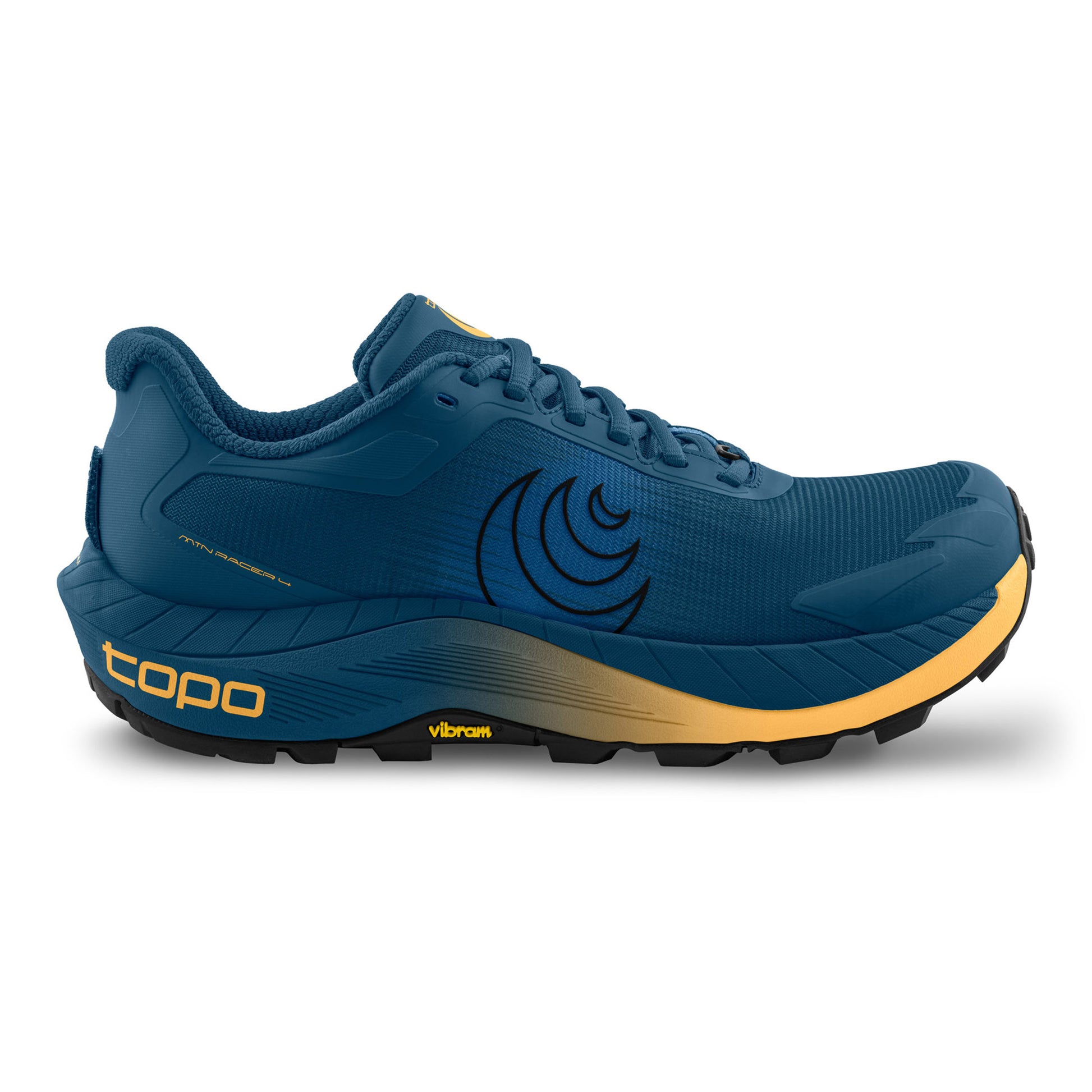 TOPO ATHLETIC MTN Racer 4 Zapatilla trail Hombres - azul oscuro, naranja