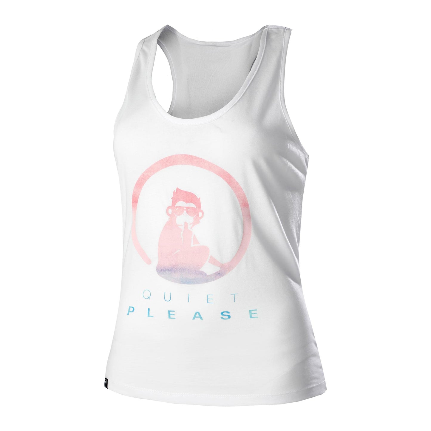 Quiet Please Tie Dye Logo Camiseta de tirantes Mujeres - blanco, multicolor
