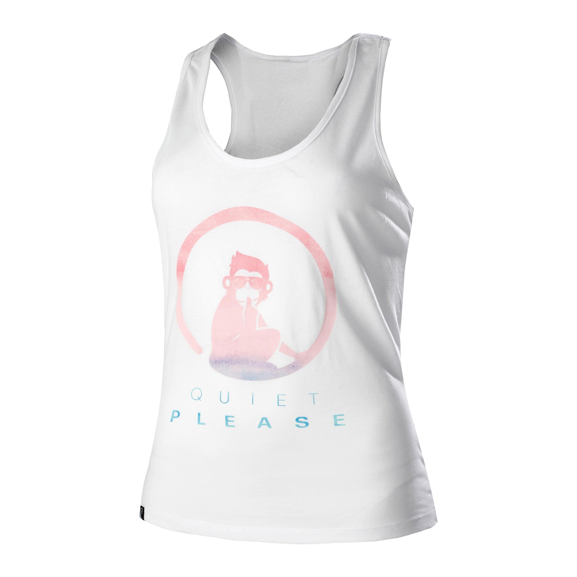 Quiet Please Tie Dye Logo Camiseta de tirantes Mujeres - blanco, multicolor