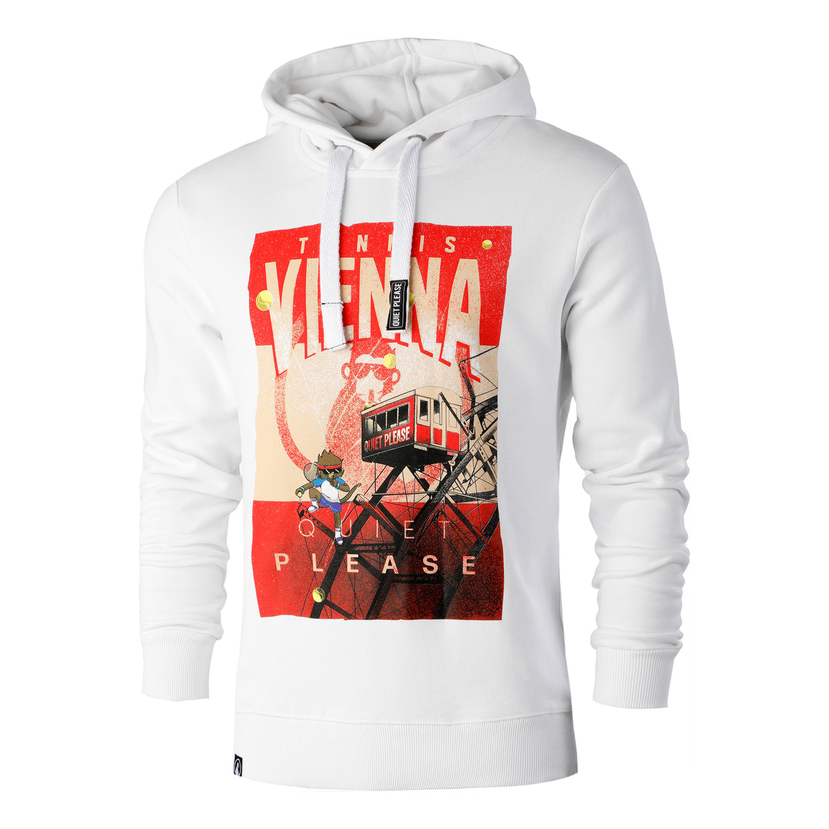 Quiet Please Vienna Sudadera con capucha Hombres - blanco, multicolor