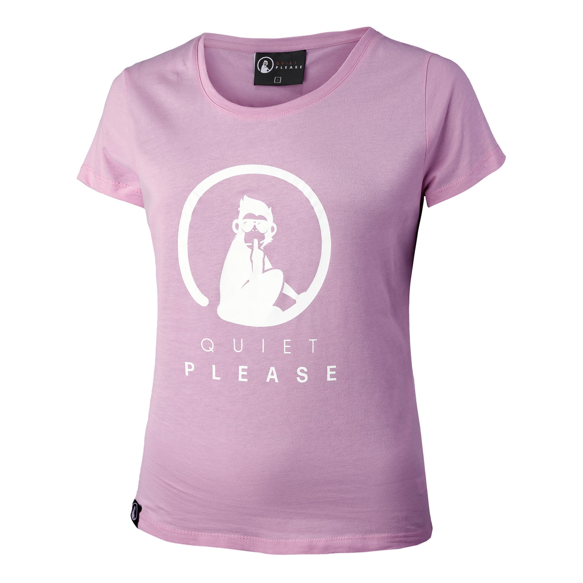Quiet Please Baseline Logo Glitter Camiseta de manga corta Mujeres - rosa,