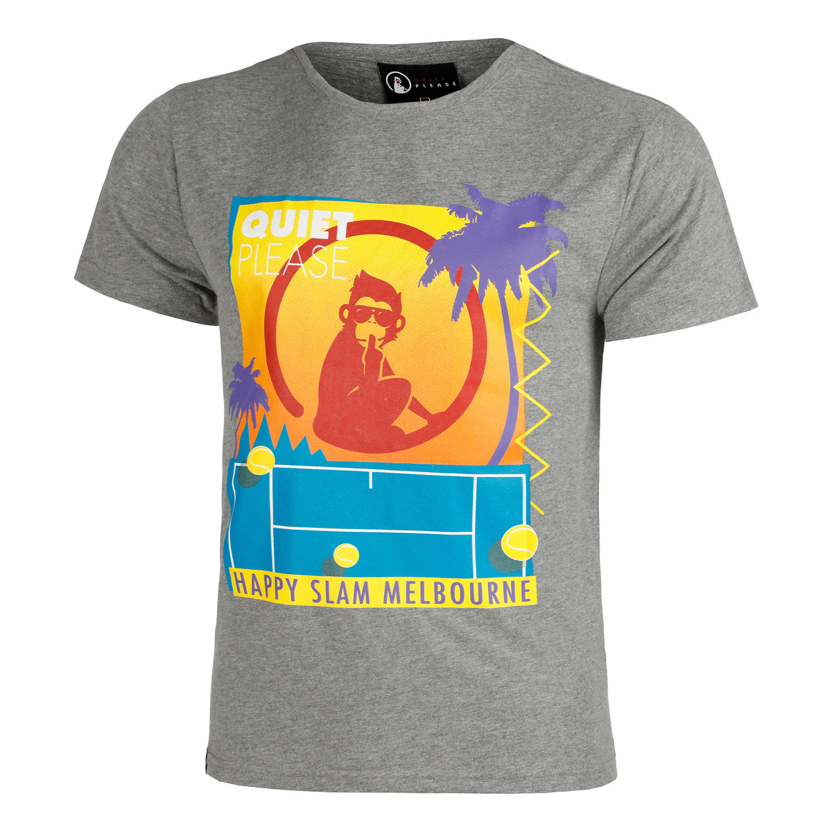 Quiet Please Happy Slam Camiseta de manga corta Hombres - gris, multicolor