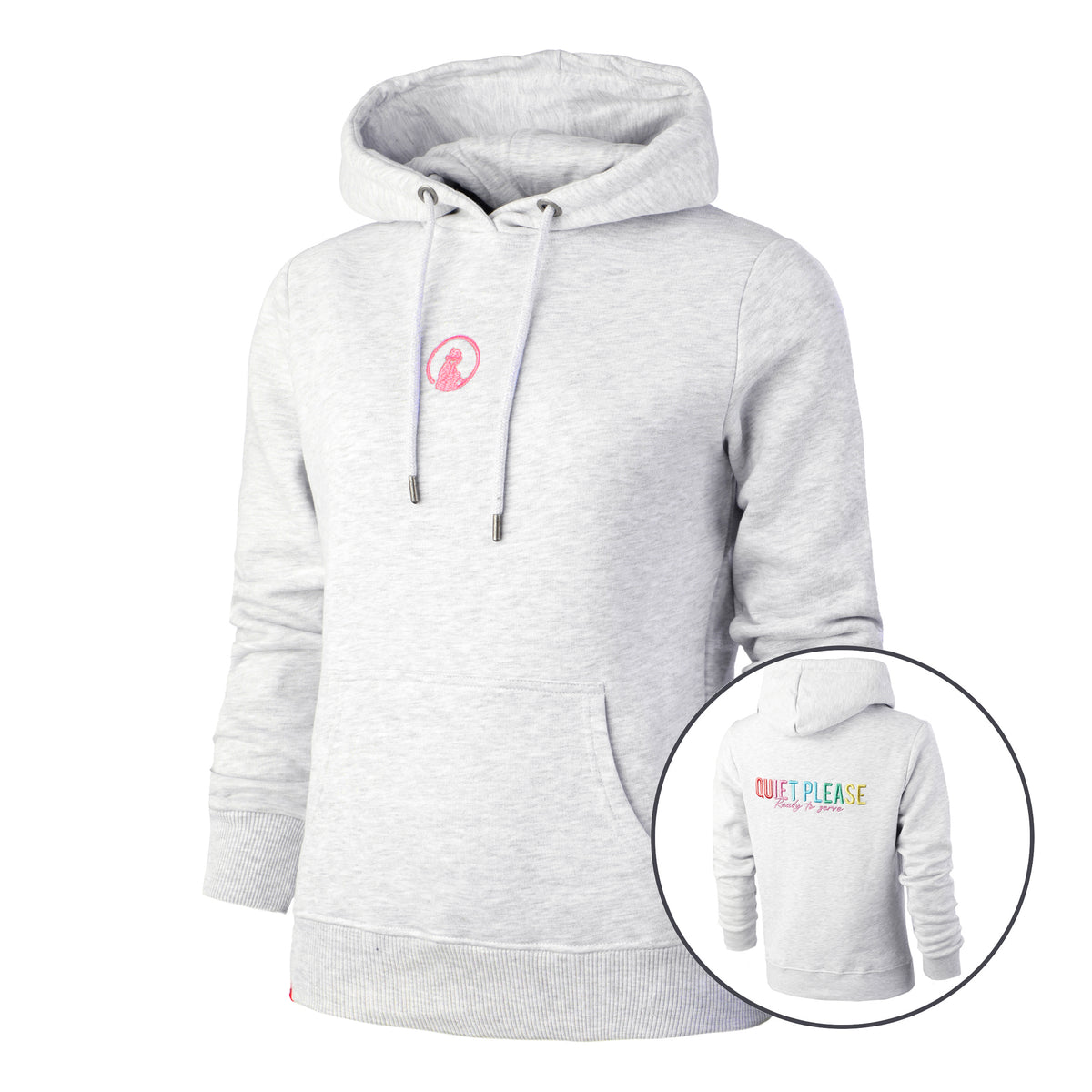Quiet Please Rainbow Sudadera con capucha Mujeres - gris, multicolor