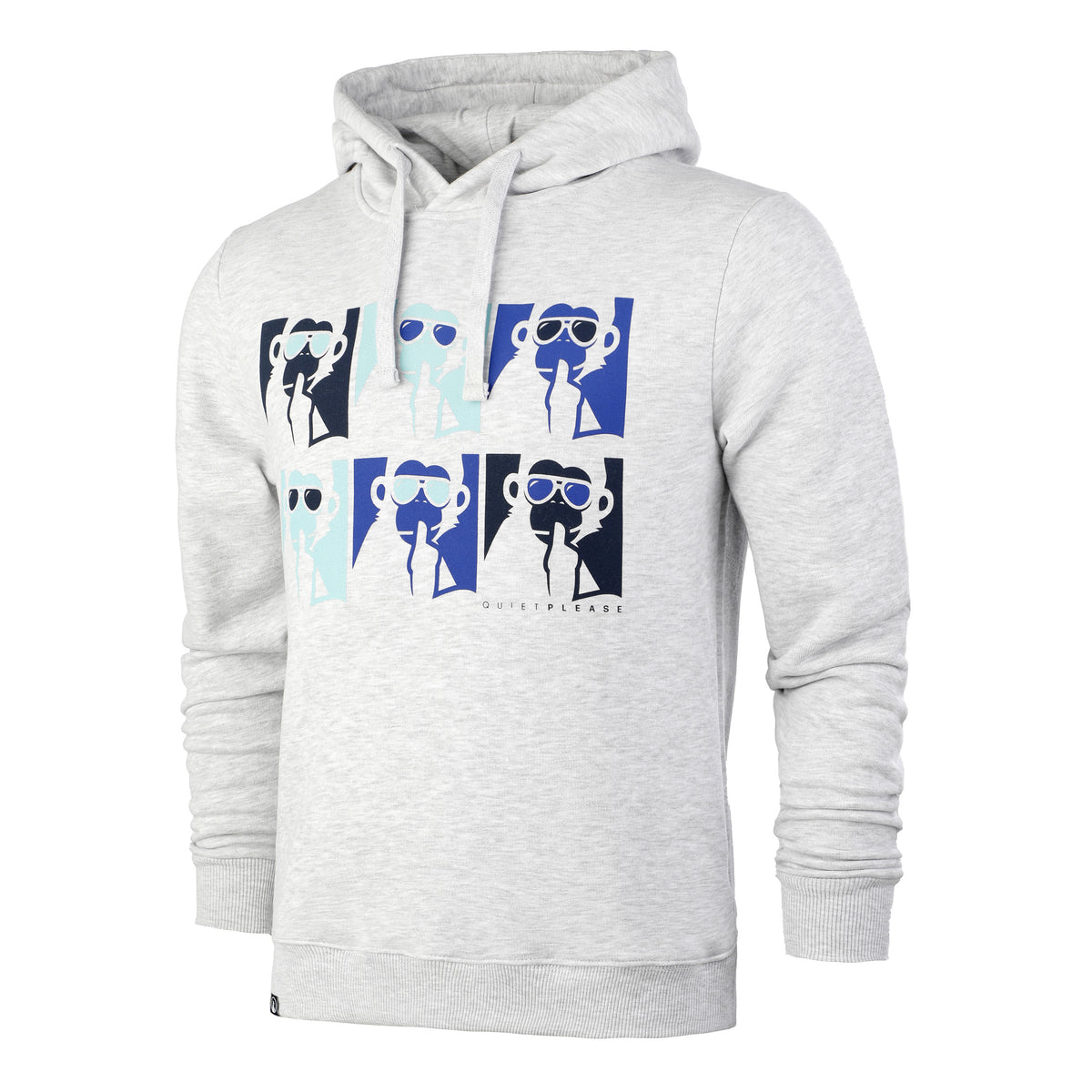 Quiet Please Ocean Overruled Monkey Sudadera con capucha Hombres - gris, azul