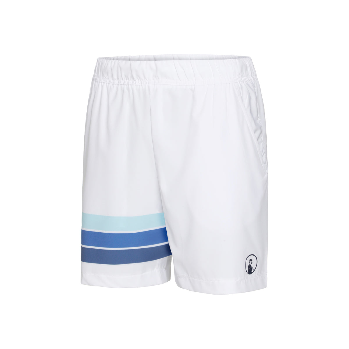 Quiet Please Ocean Block Stripe Smash Shorts Hombres - blanco, azul
