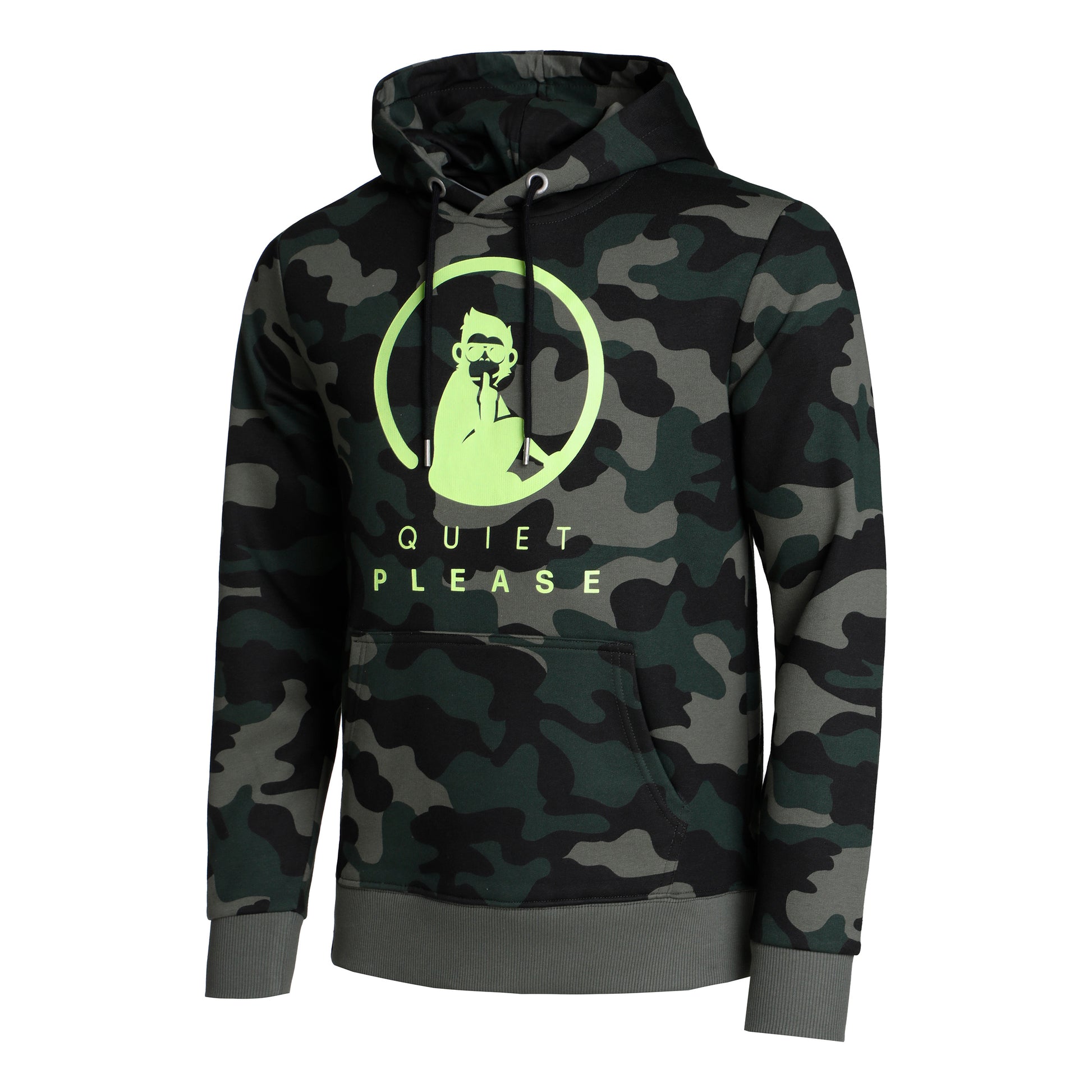Quiet Please Advantage Logo Sudadera con capucha Hombres - caqui, oliva