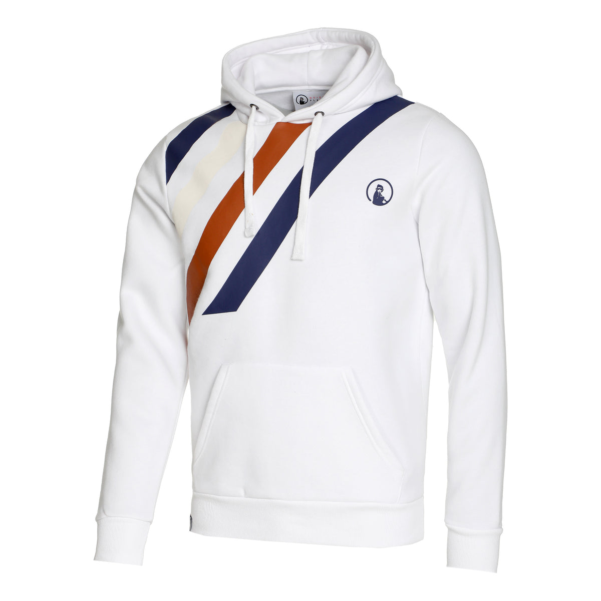 Quiet Please Retro Stripe Sudadera con capucha Hombres - blanco,