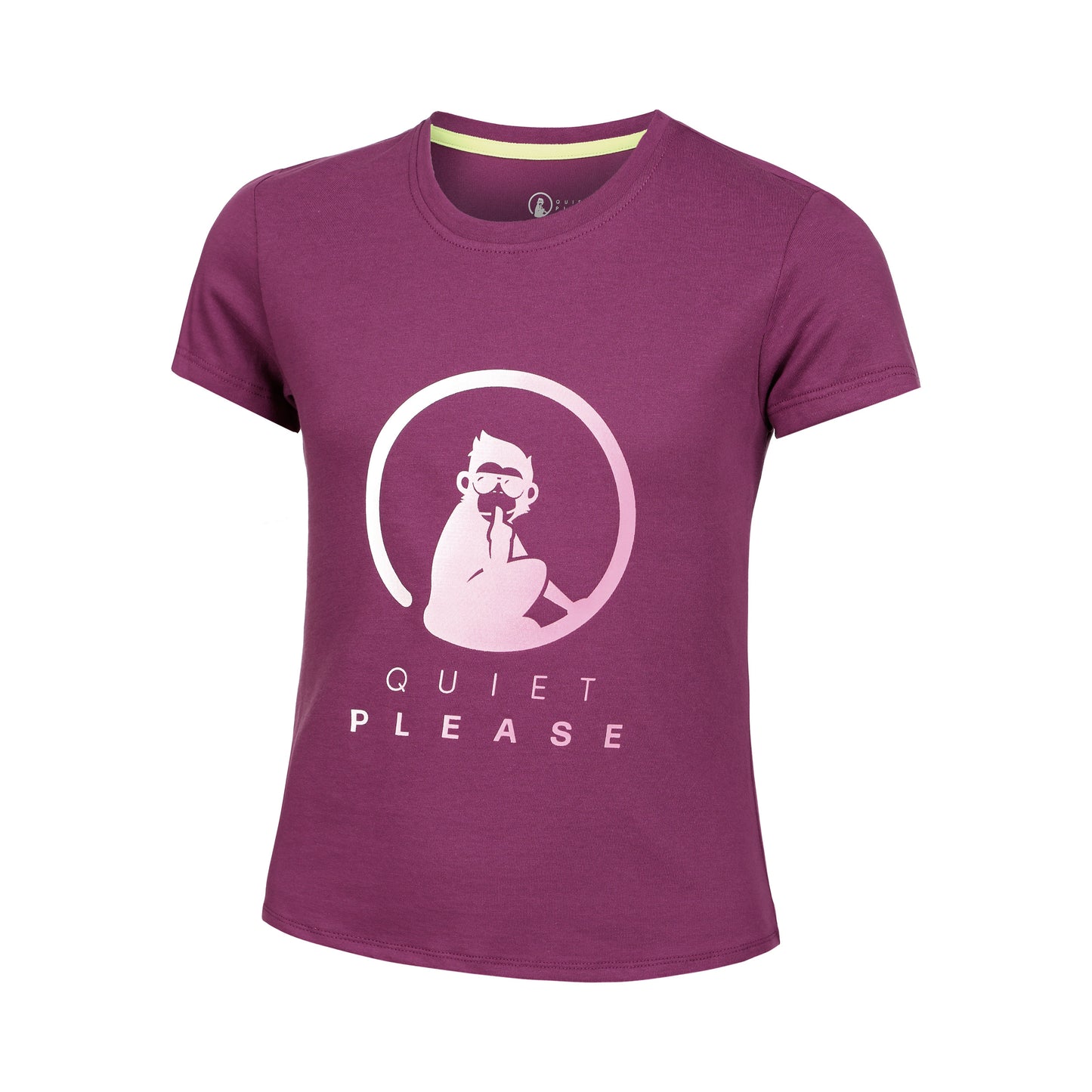 Quiet Please Baseline Logo Camiseta De Manga Corta Chicas-Berry,Rosa