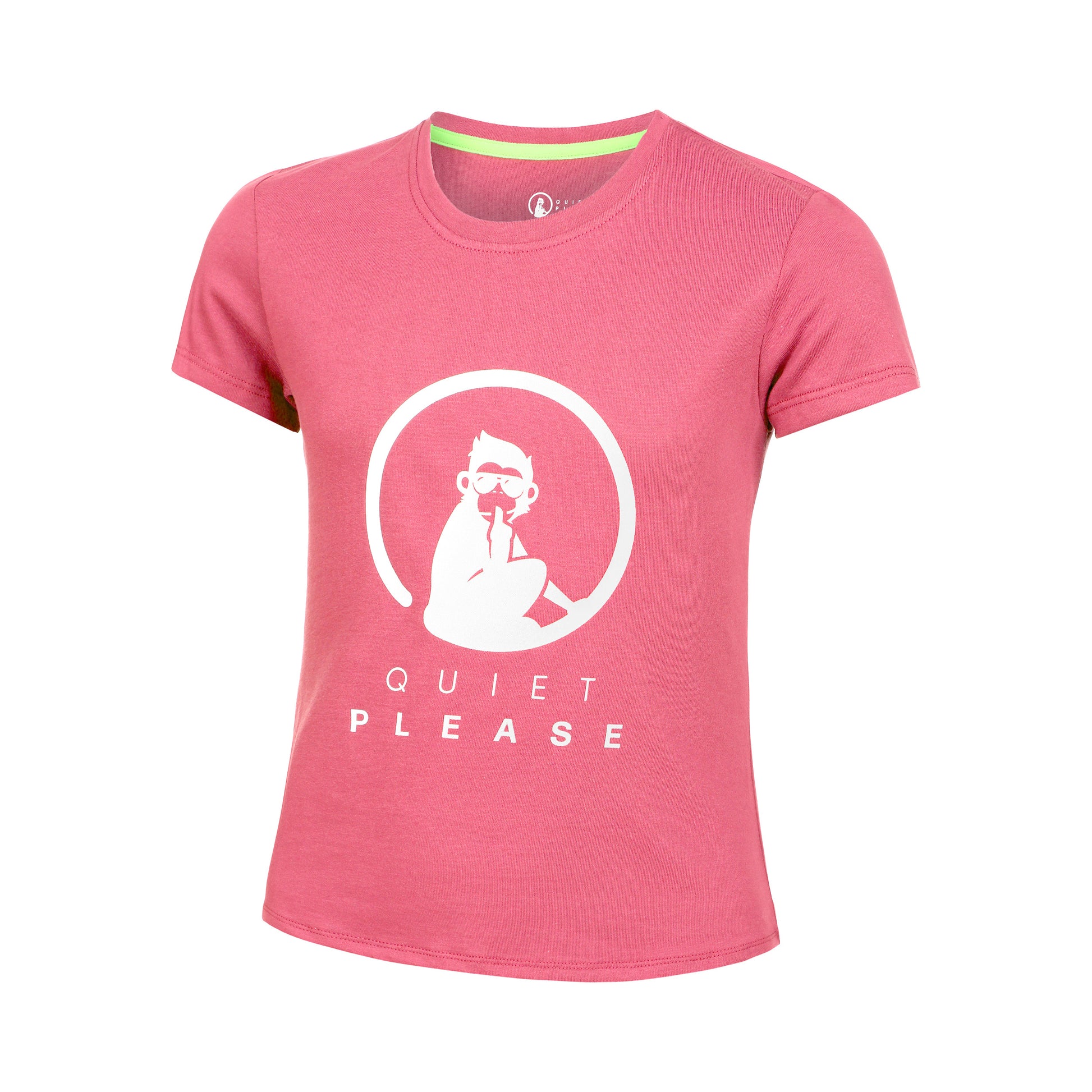 Quiet Please Baseline Logo Camiseta De Manga Corta Chicas-Rosa