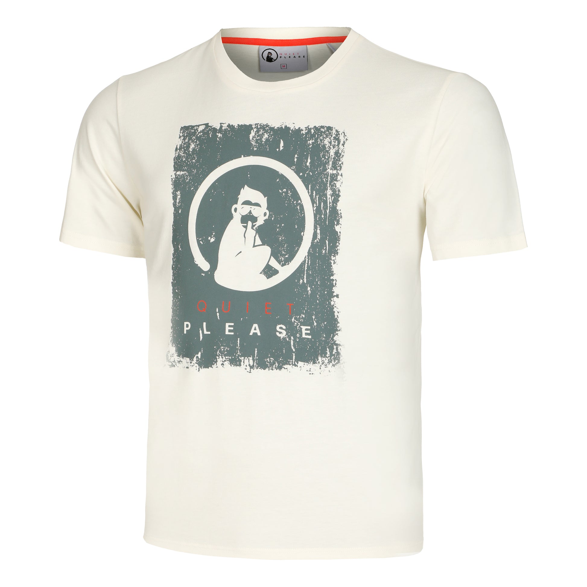 Quiet Please Scraped Camiseta de manga corta Hombres - blanco, salvia