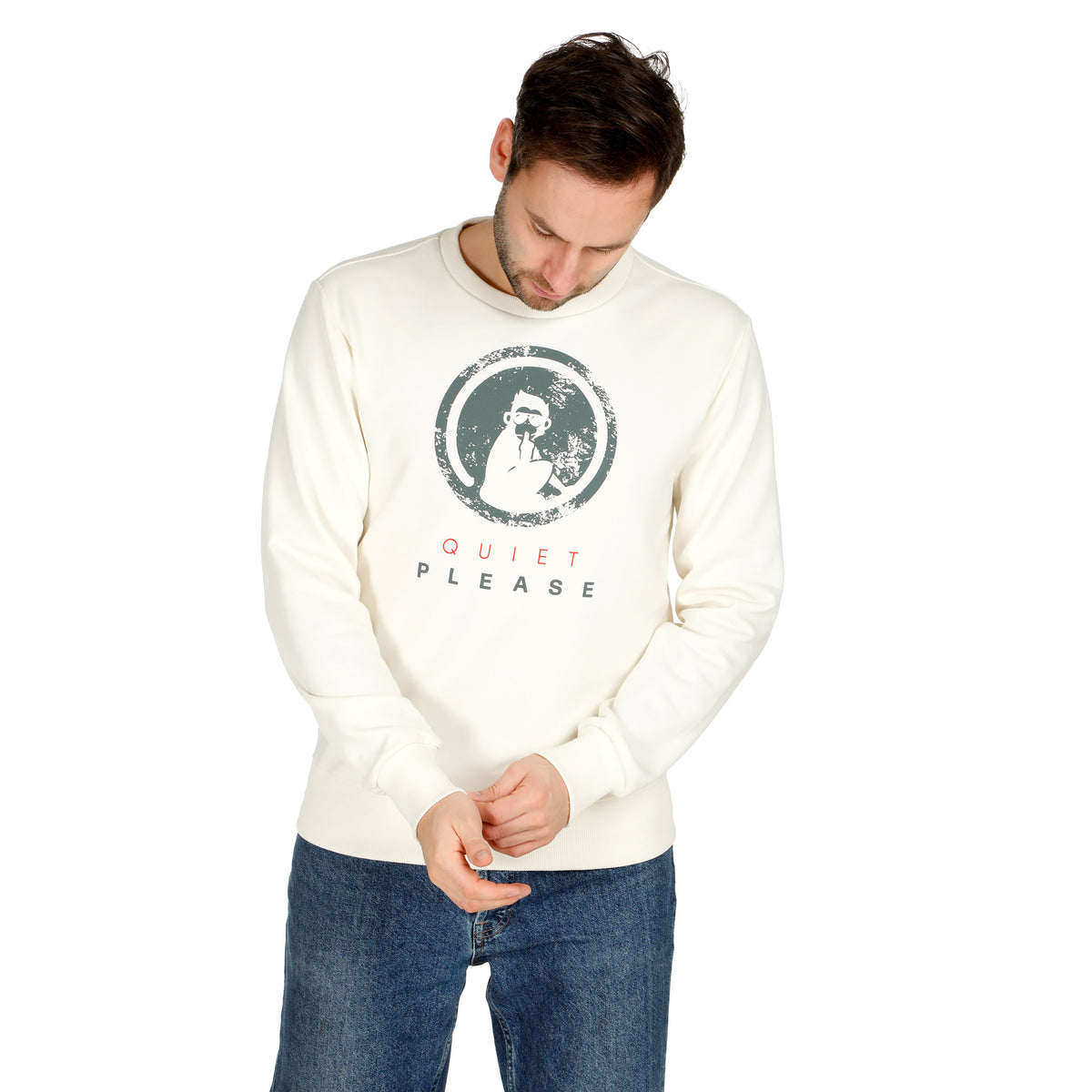 Quiet Please Scraped Advantage Sudadera Hombres - blanco, salvia