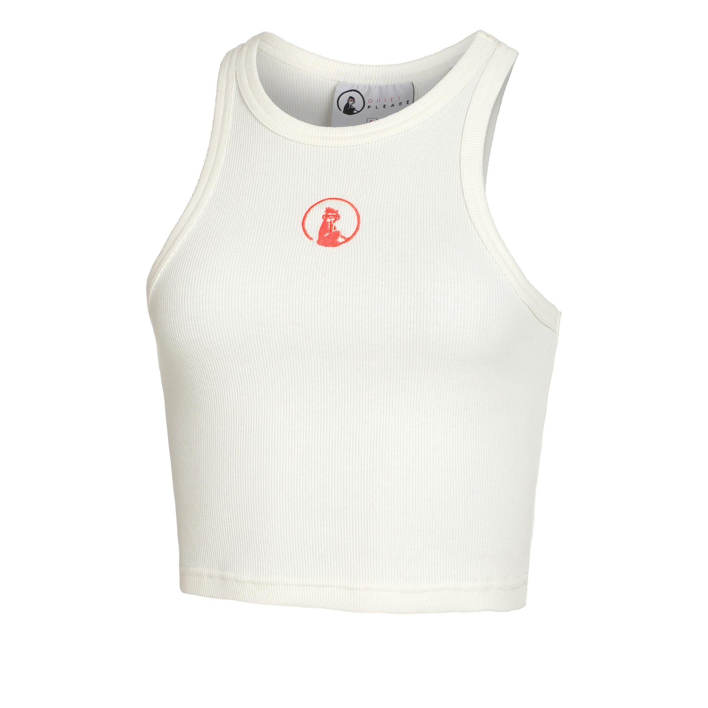Quiet Please Crossroad Ribbed Camiseta De Tirantes Mujeres-Blanco