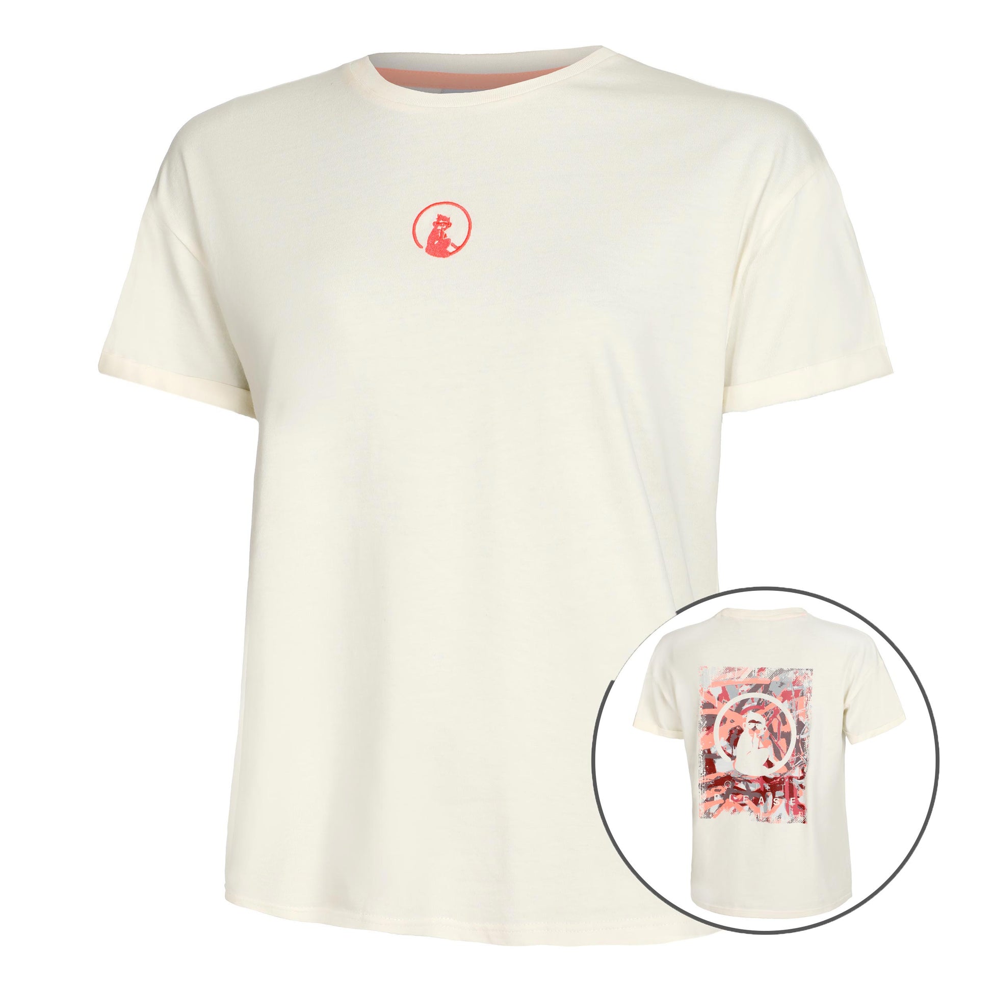 Quiet Please Sketchy Camiseta de manga corta Mujeres - blanco, rojo