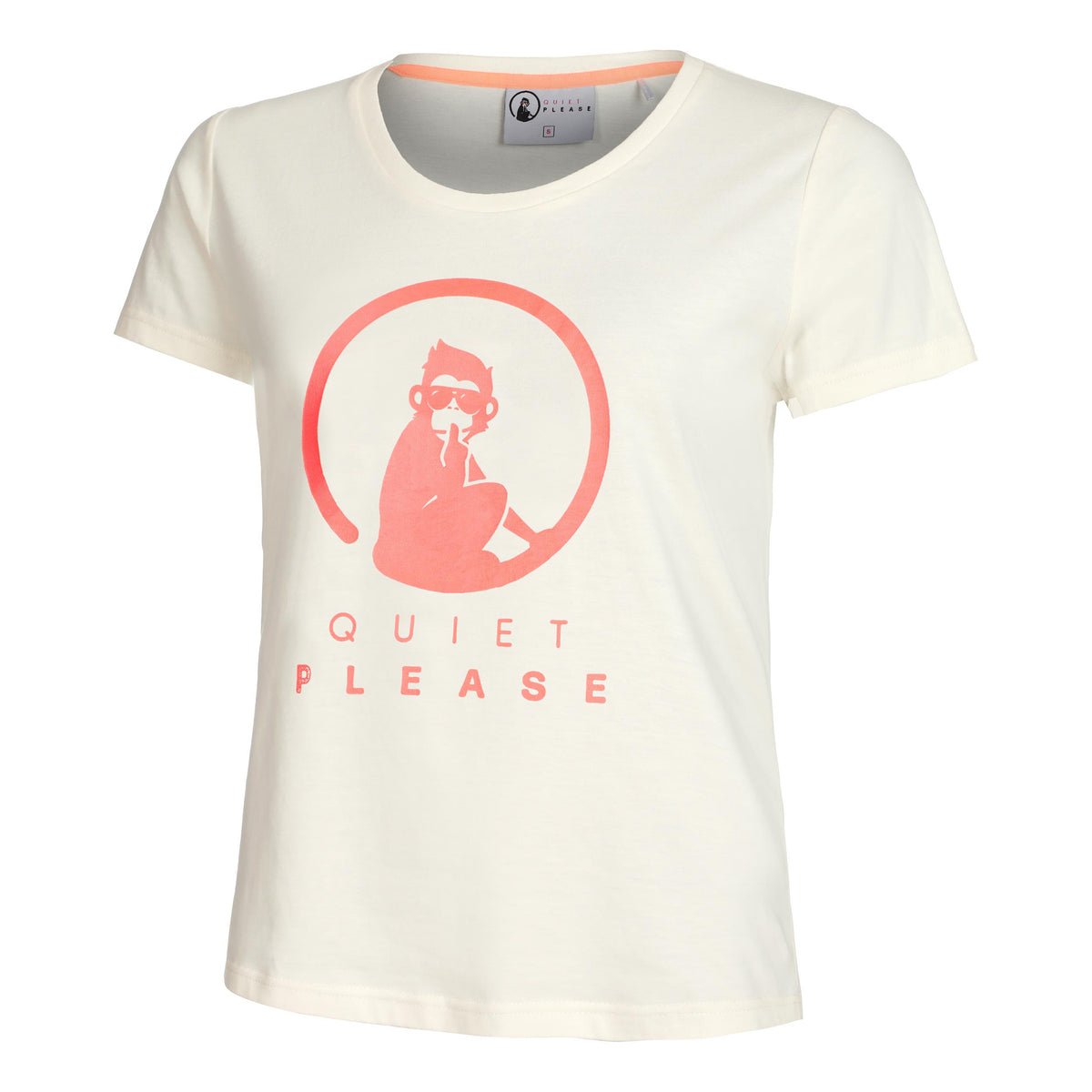Quiet Please Baseline Camiseta de manga corta Mujeres - blanco, rosa viejo