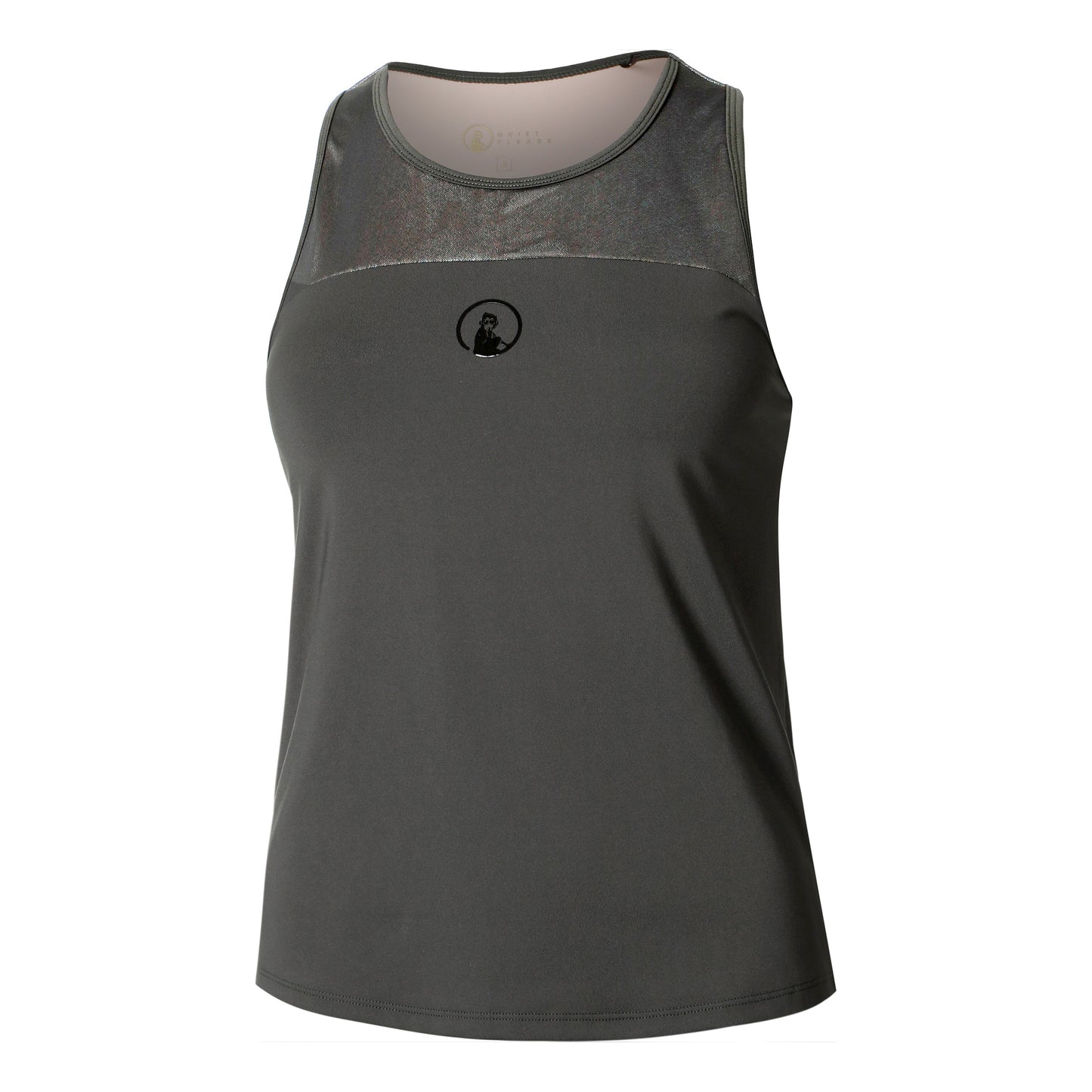 Quiet Please Sparkle Racerback Camiseta De Tirantes Mujeres-Antracita