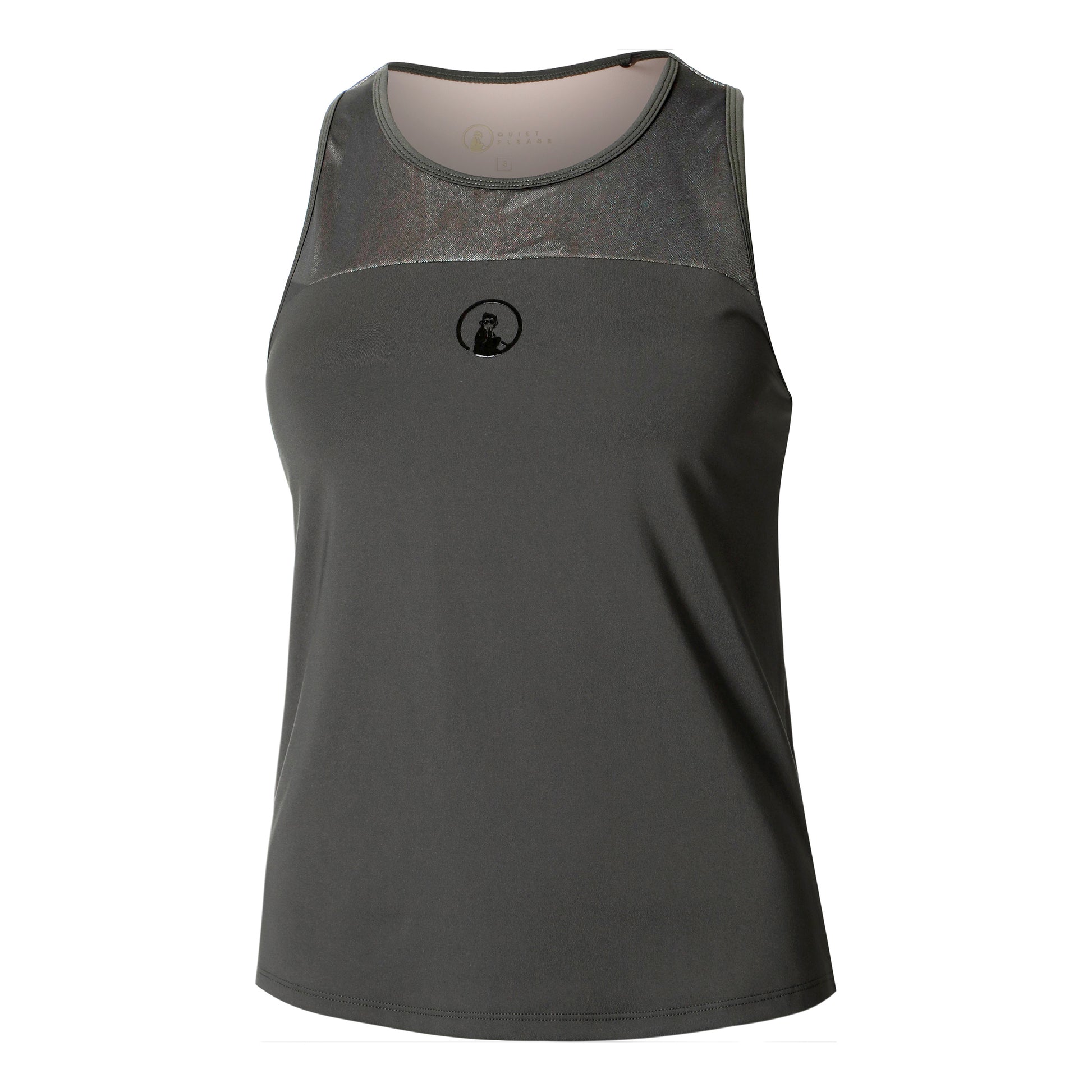 Quiet Please Sparkle Racerback Camiseta De Tirantes Mujeres-Antracita