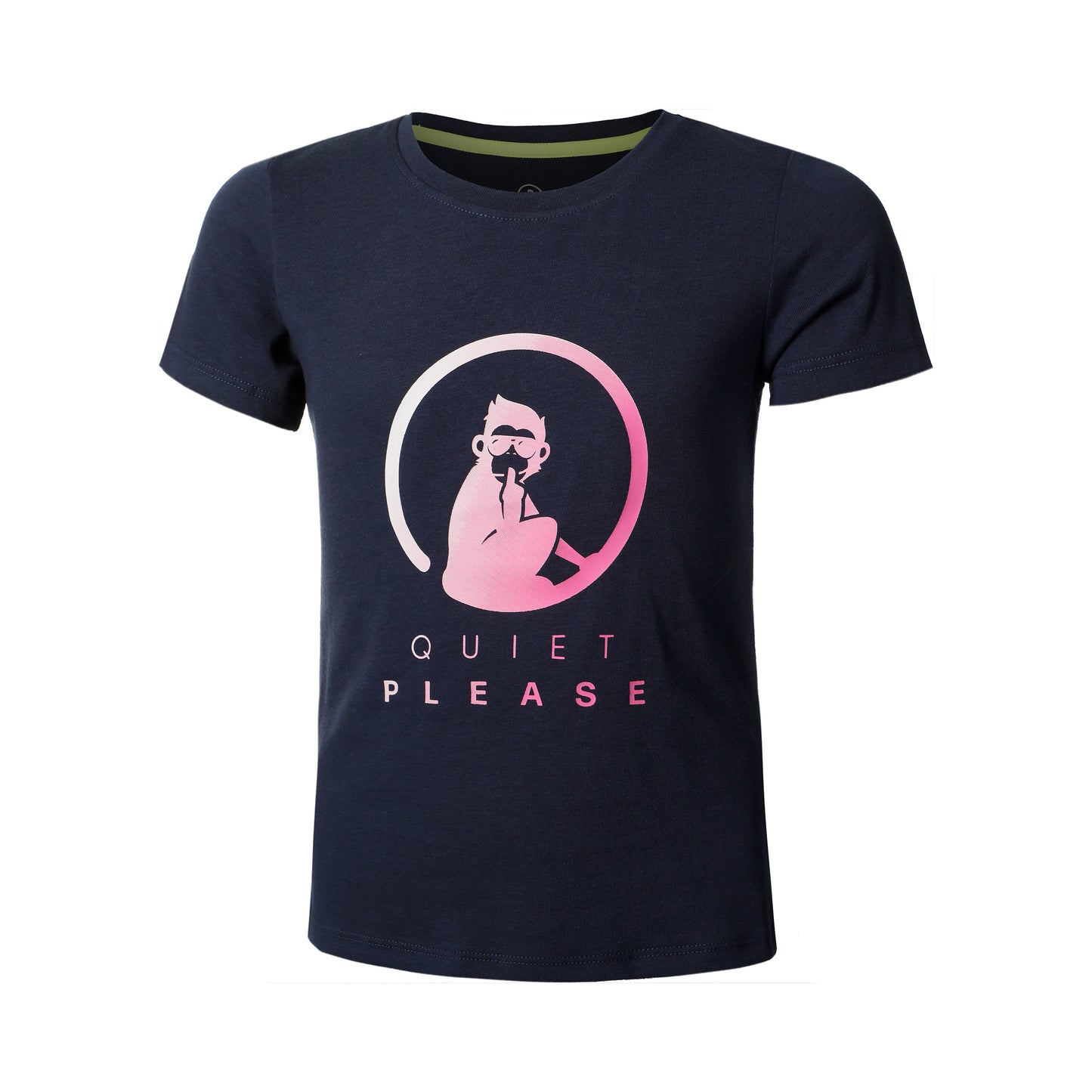 Quiet Please Logo Camiseta De Manga Corta Chicas-Azul Oscuro
