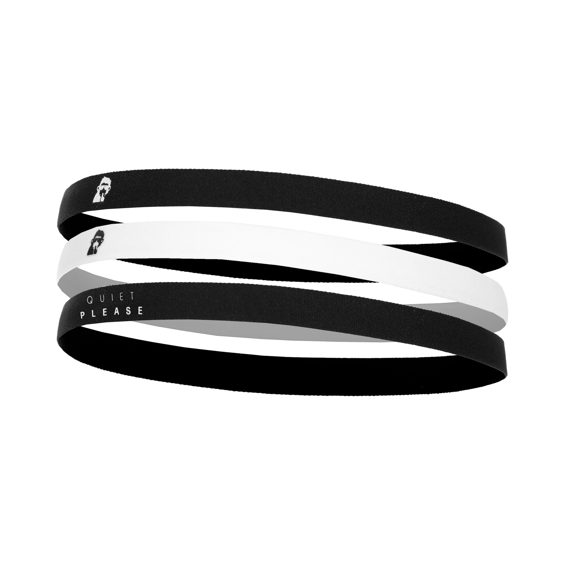 Quiet Please Cinta Para El Pelo Pack De 3-Negro,Blanco