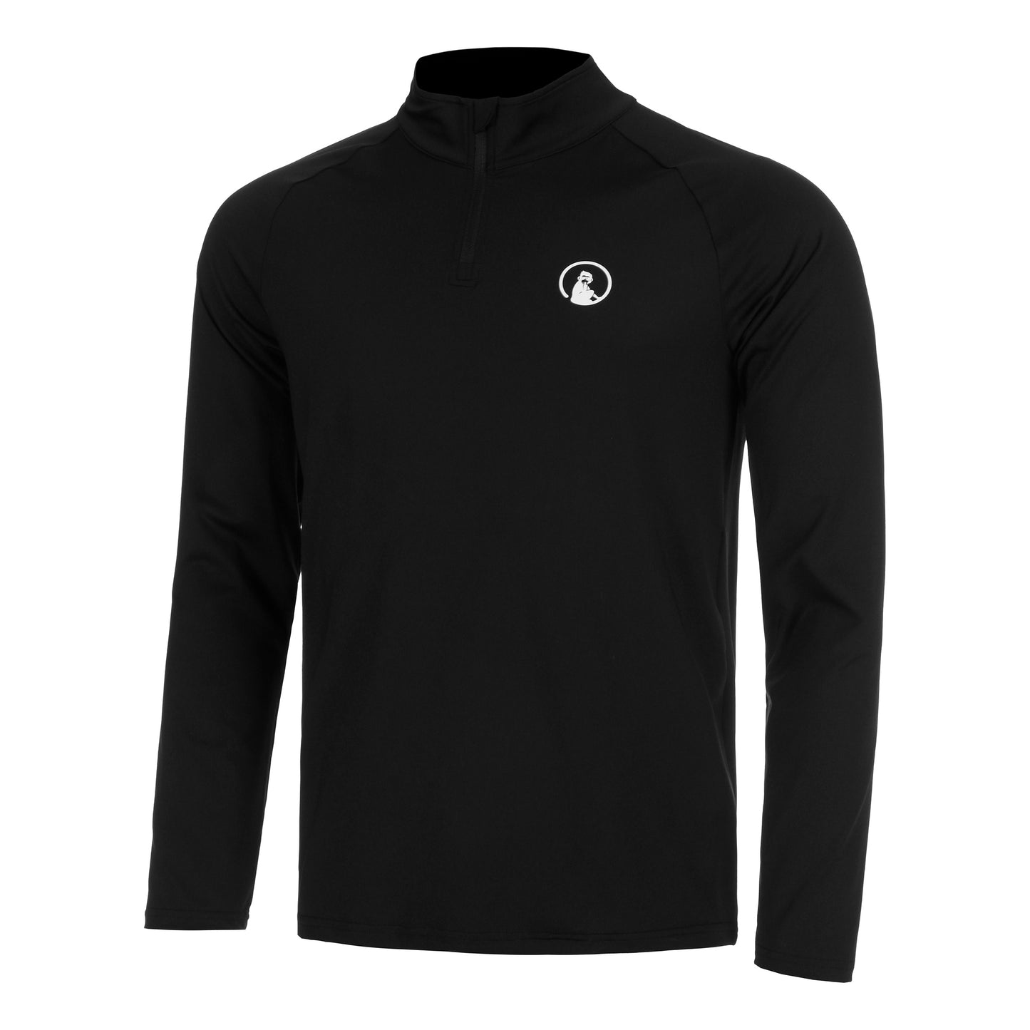 Quiet Please Big Serve 1/4 Zip Camiseta De Manga Larga Hombres-Negro