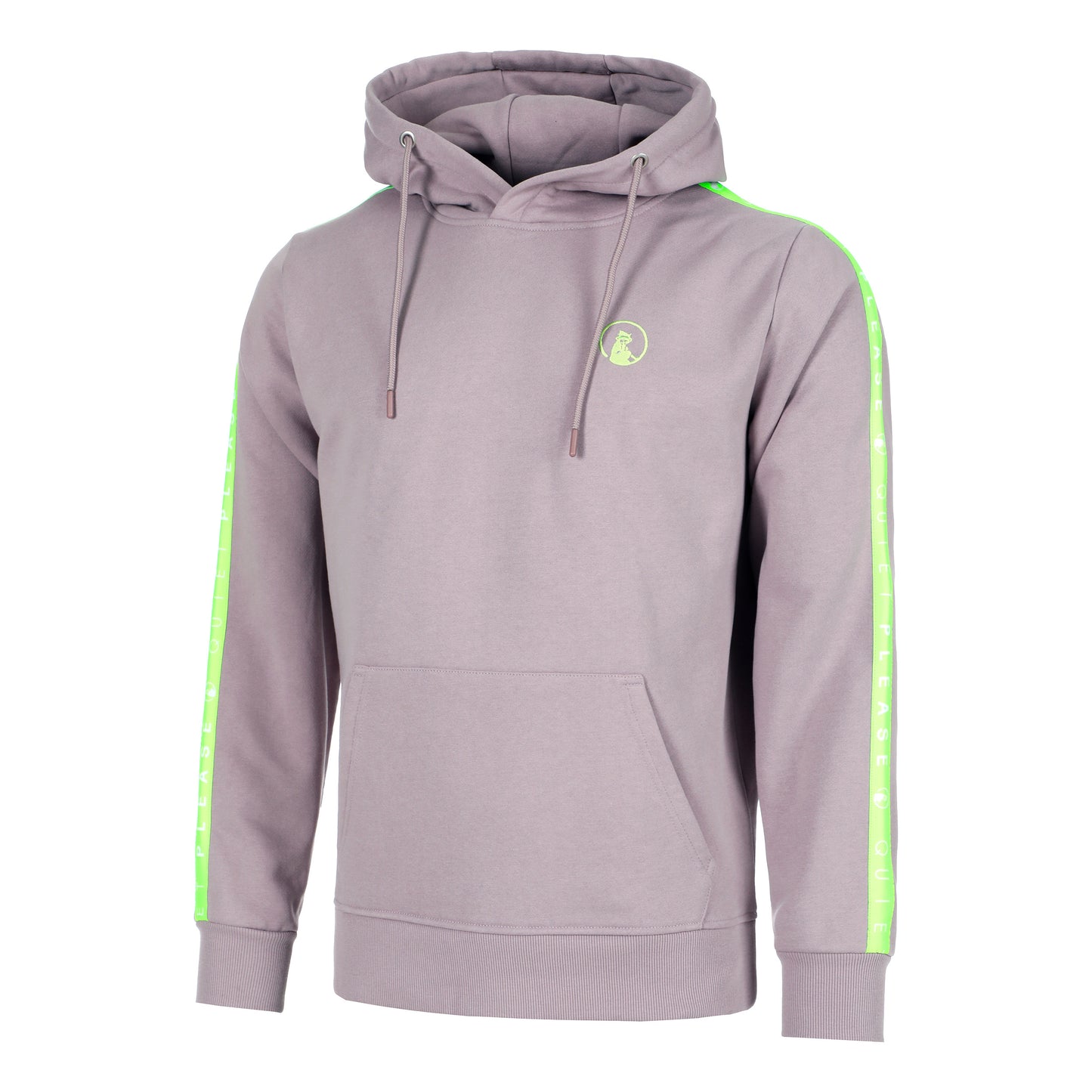Quiet Please Mind Taped Sudadera Con Capucha Hombres-Lila,Verde Neón