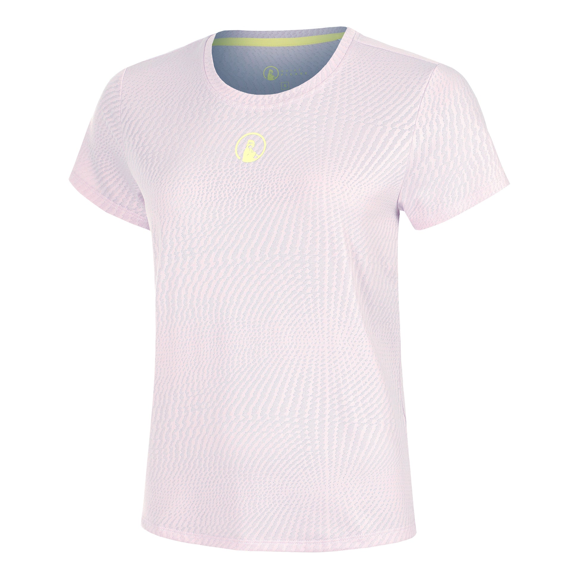 Quiet Please Mind Spin Camiseta De Manga Corta Mujeres-Morado,Amarillo
