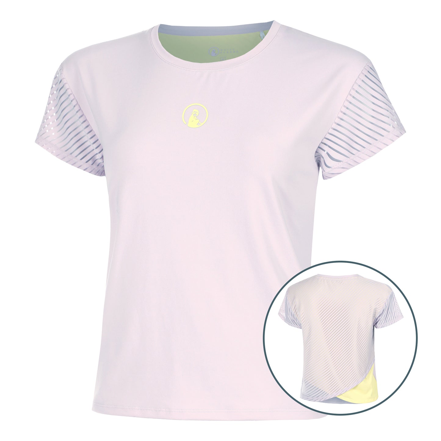 Quiet Please Mind Cross Camiseta De Manga Corta Mujeres-Morado,Amarillo