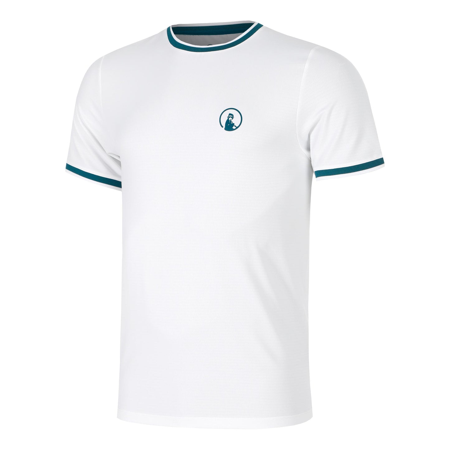 Quiet Please Create Break Ringer Camiseta De Manga Corta Hombres-Blanco,Color Petróleo