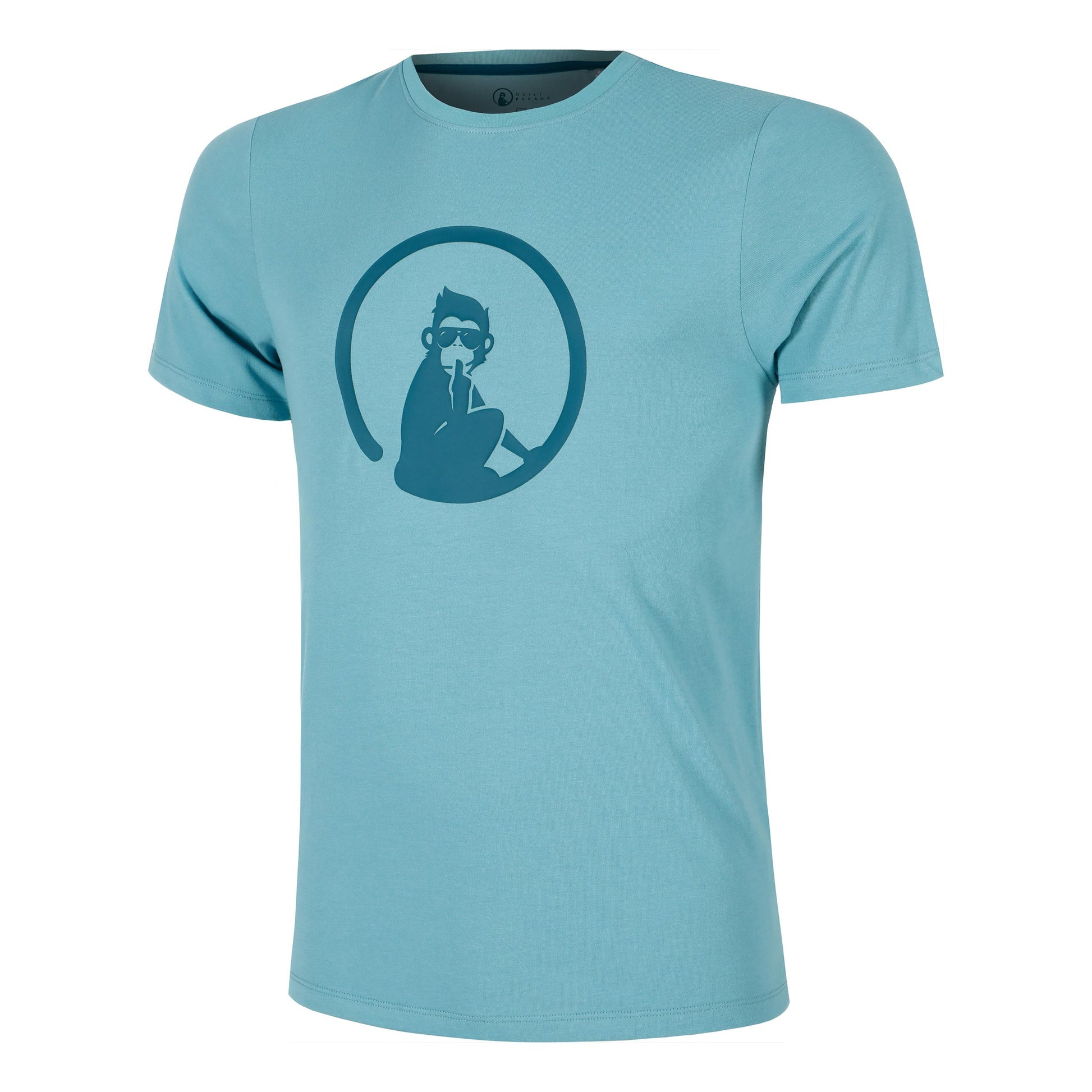 Quiet Please Create Trainings Camiseta De Manga Corta Hombres-Azul Claro,Color Petróleo