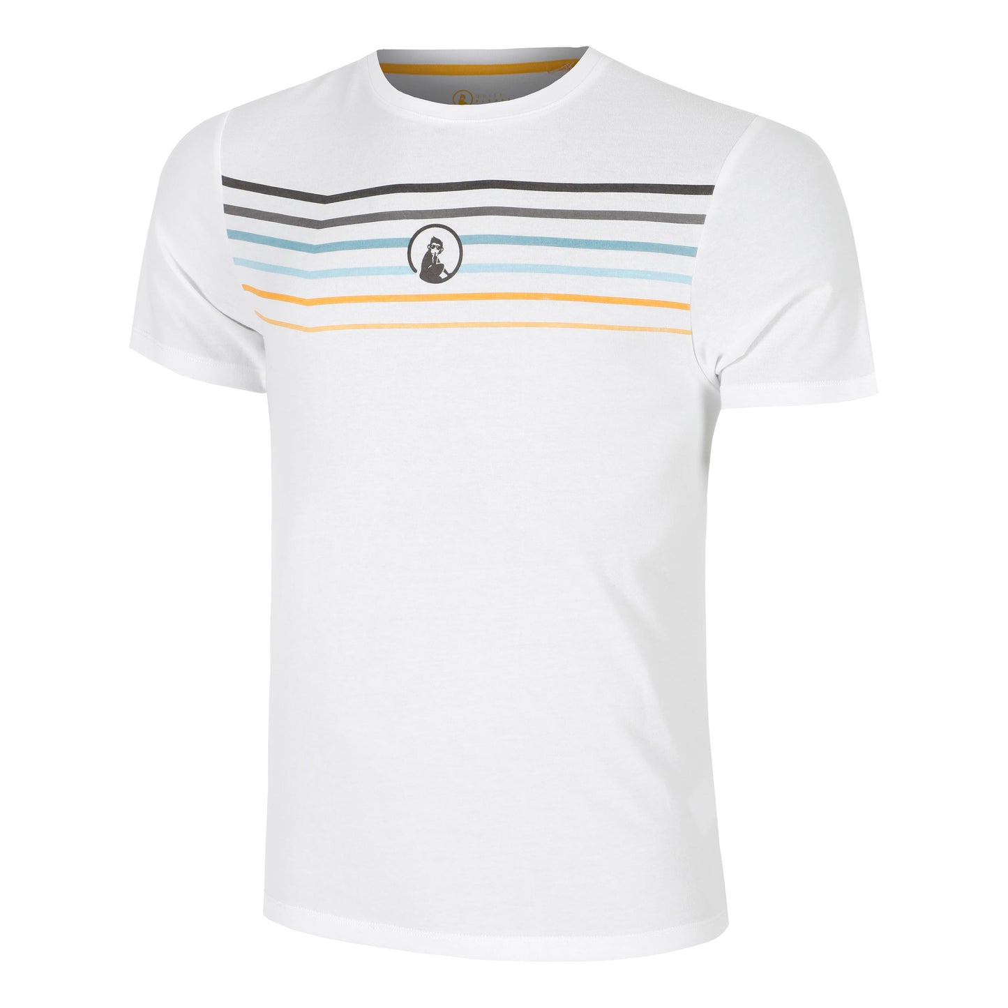 Quiet Please Endlessly Trainings Stripe Camiseta De Manga Corta Hombres-Blanco,Multicolor