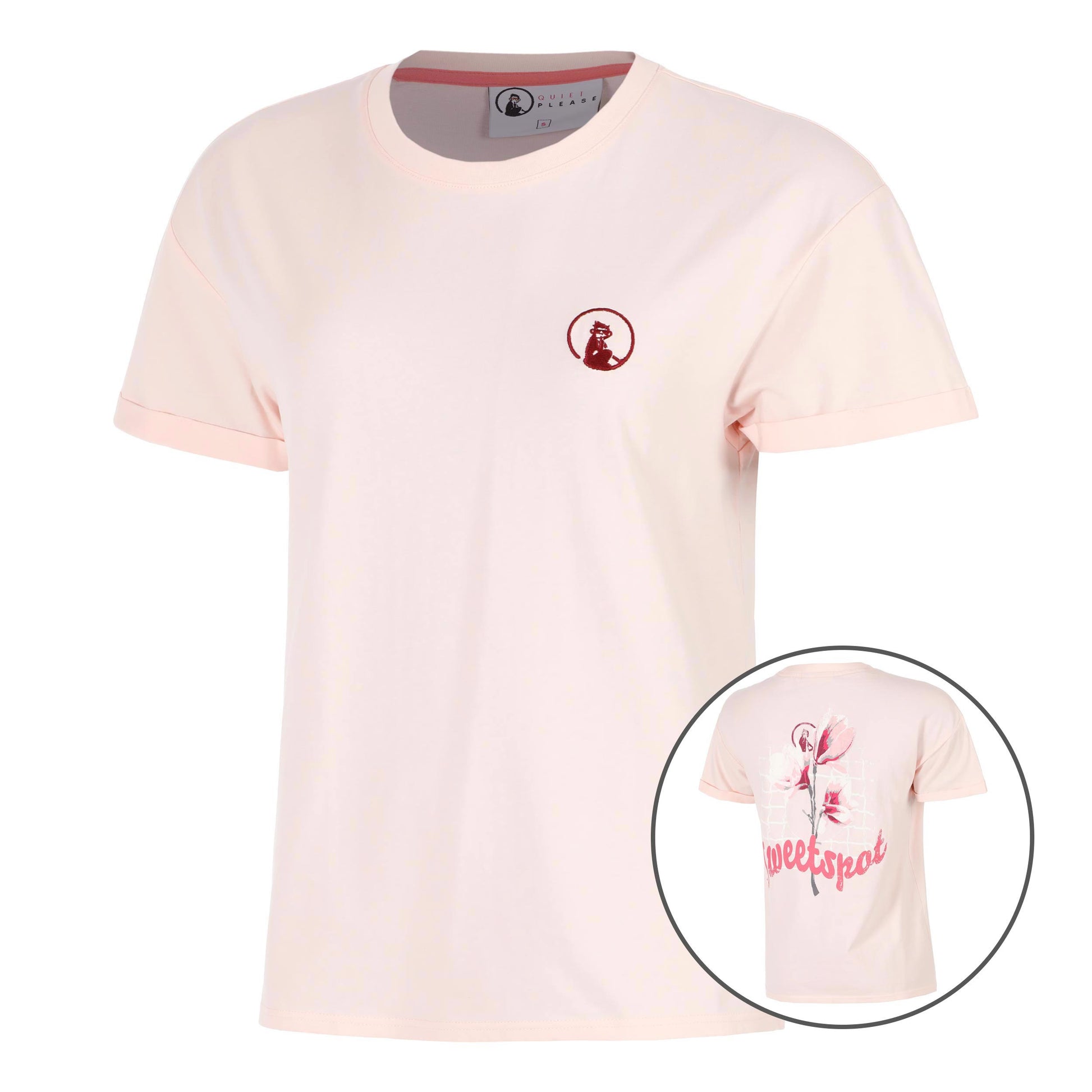 Quiet Please Endlessly Flower Camiseta De Manga Corta Mujeres-Rosa,Multicolor