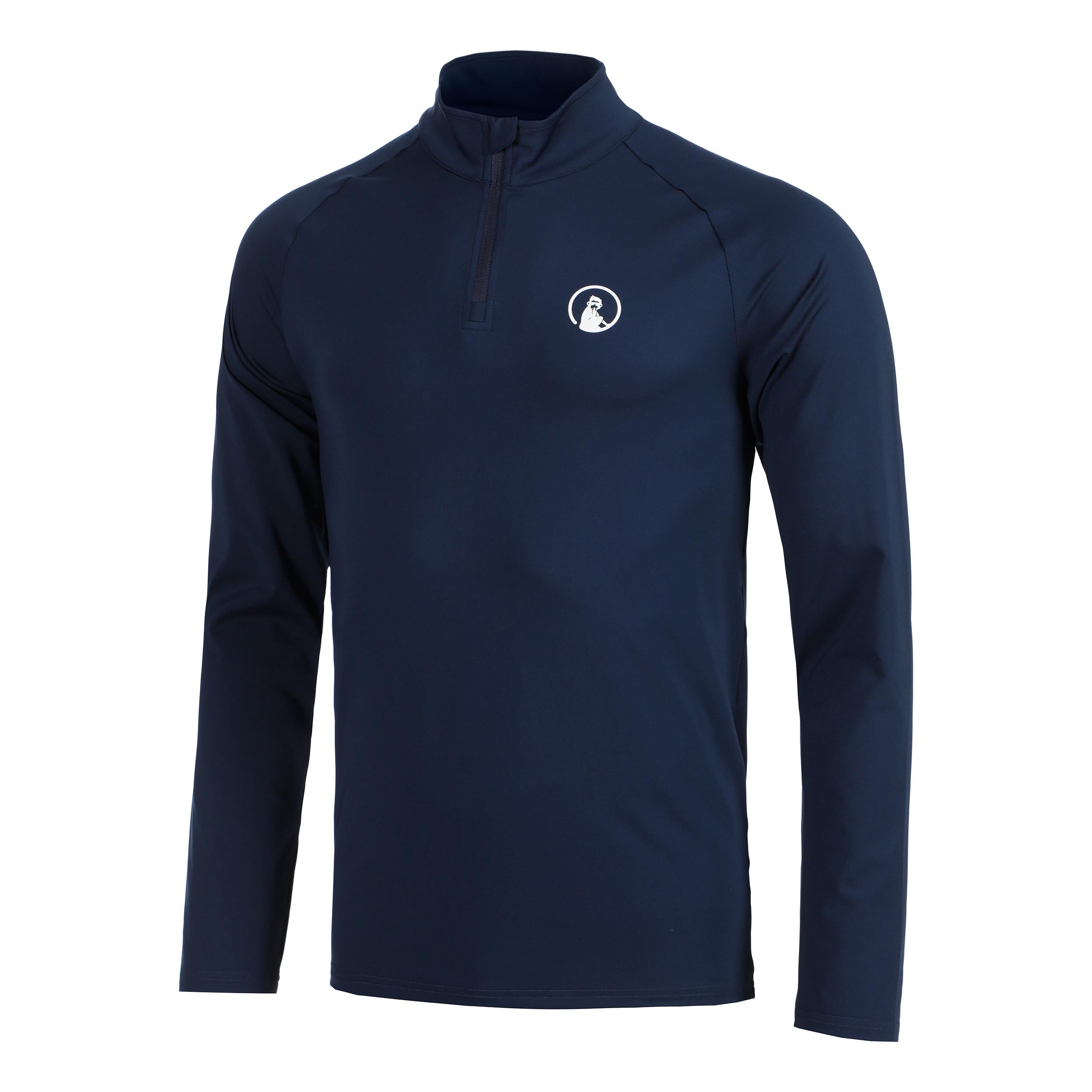 Quiet Please Big Serve 1/4 Zip Camiseta de manga larga Hombres-azul oscuro