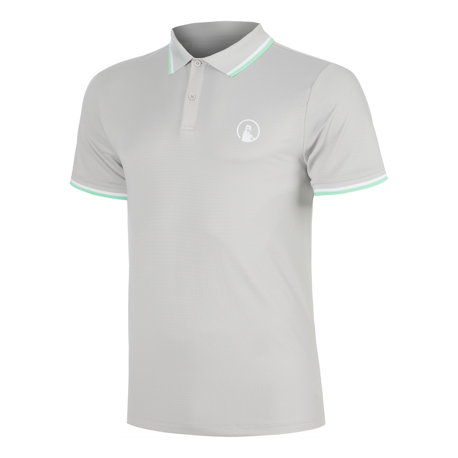 Quiet Please Joy Tournament Tipping Polo Hombres - gris, blanco