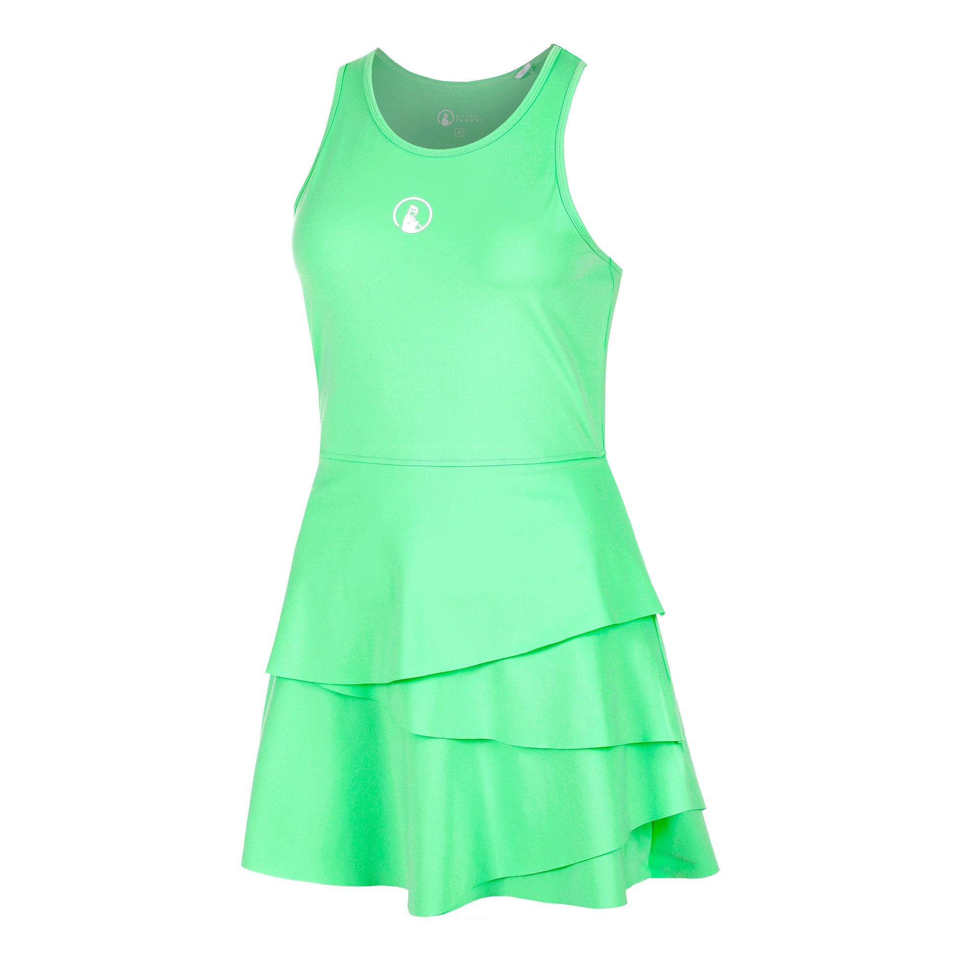 Quiet Please Joy Flounce Vestido Mujeres - verde, blanco