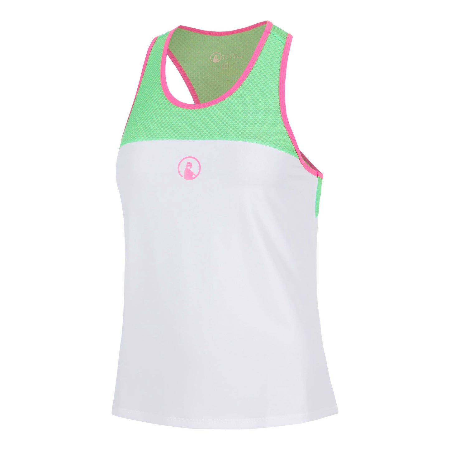 Quiet Please Joy Racerback Camiseta de tirantes Mujeres - verde, rosa