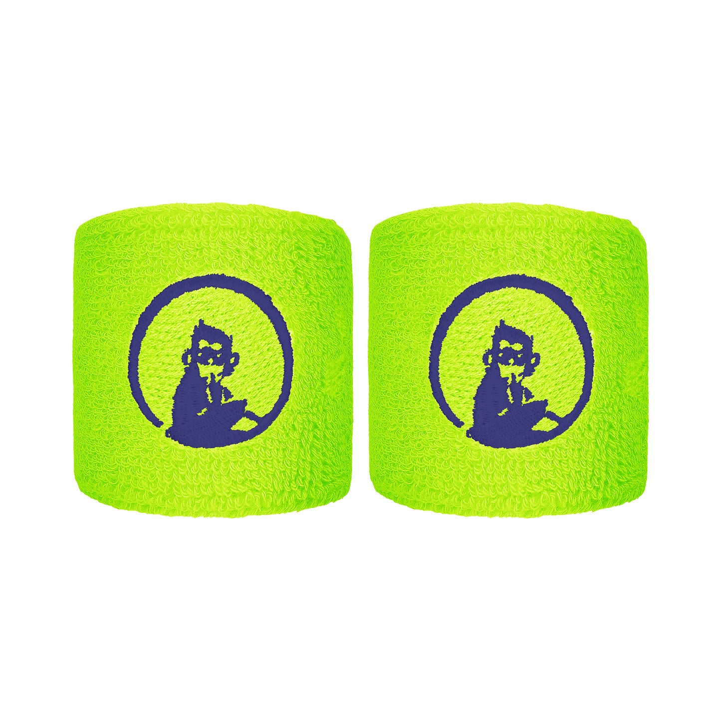 Quiet Please Cinta para sudor Pack de 2 corto - verde neón, azul oscuro